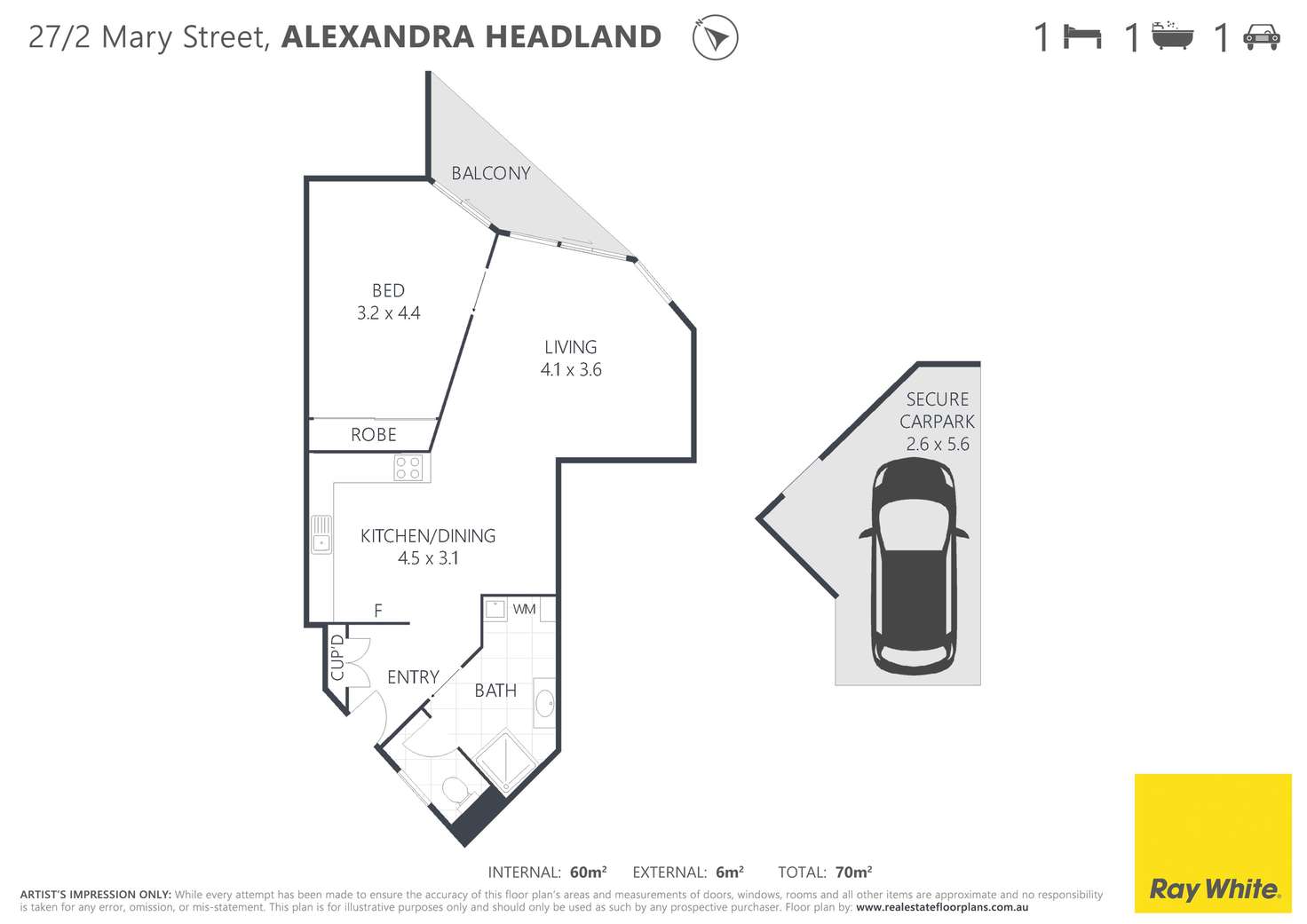 Floorplan of Homely unit listing, 27/2 Mary Street, Alexandra Headland QLD 4572