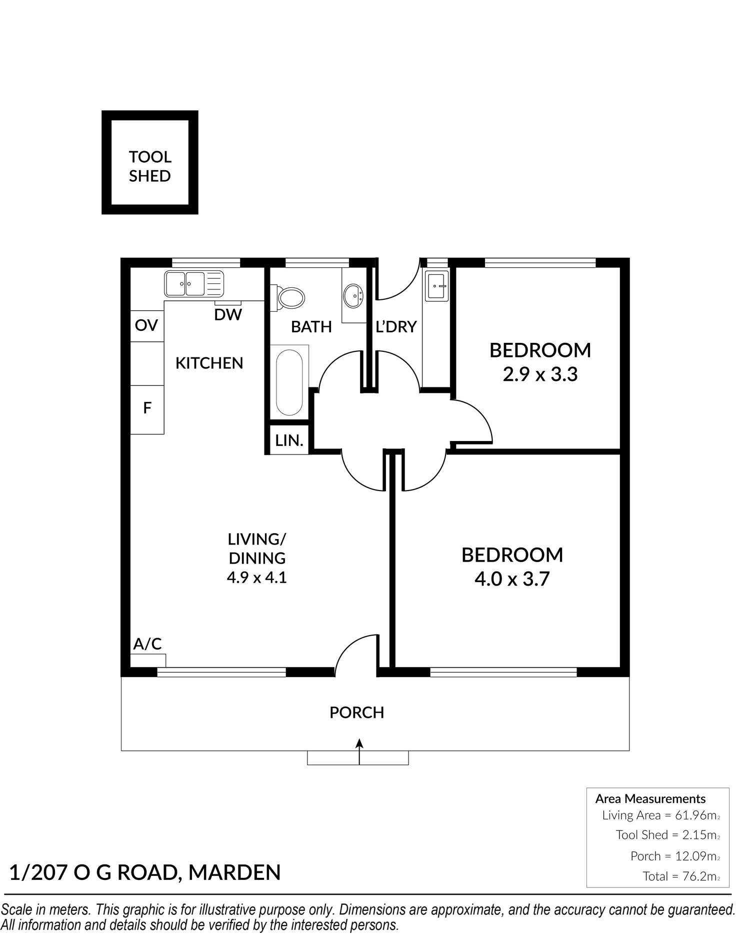 Floorplan of Homely unit listing, 1/207 O G Road, Marden SA 5070