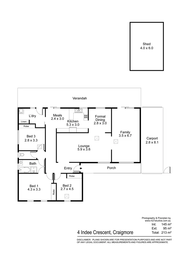 Floorplan of Homely house listing, 4 Indee Crescent, Craigmore SA 5114