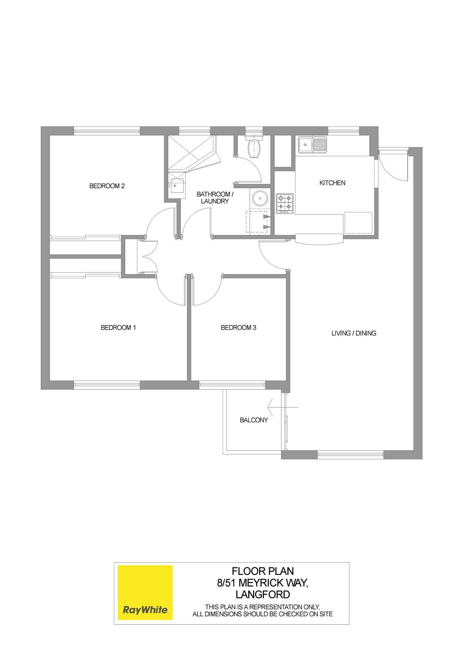 Floorplan of Homely unit listing, 8/51 Meyrick Way, Langford WA 6147