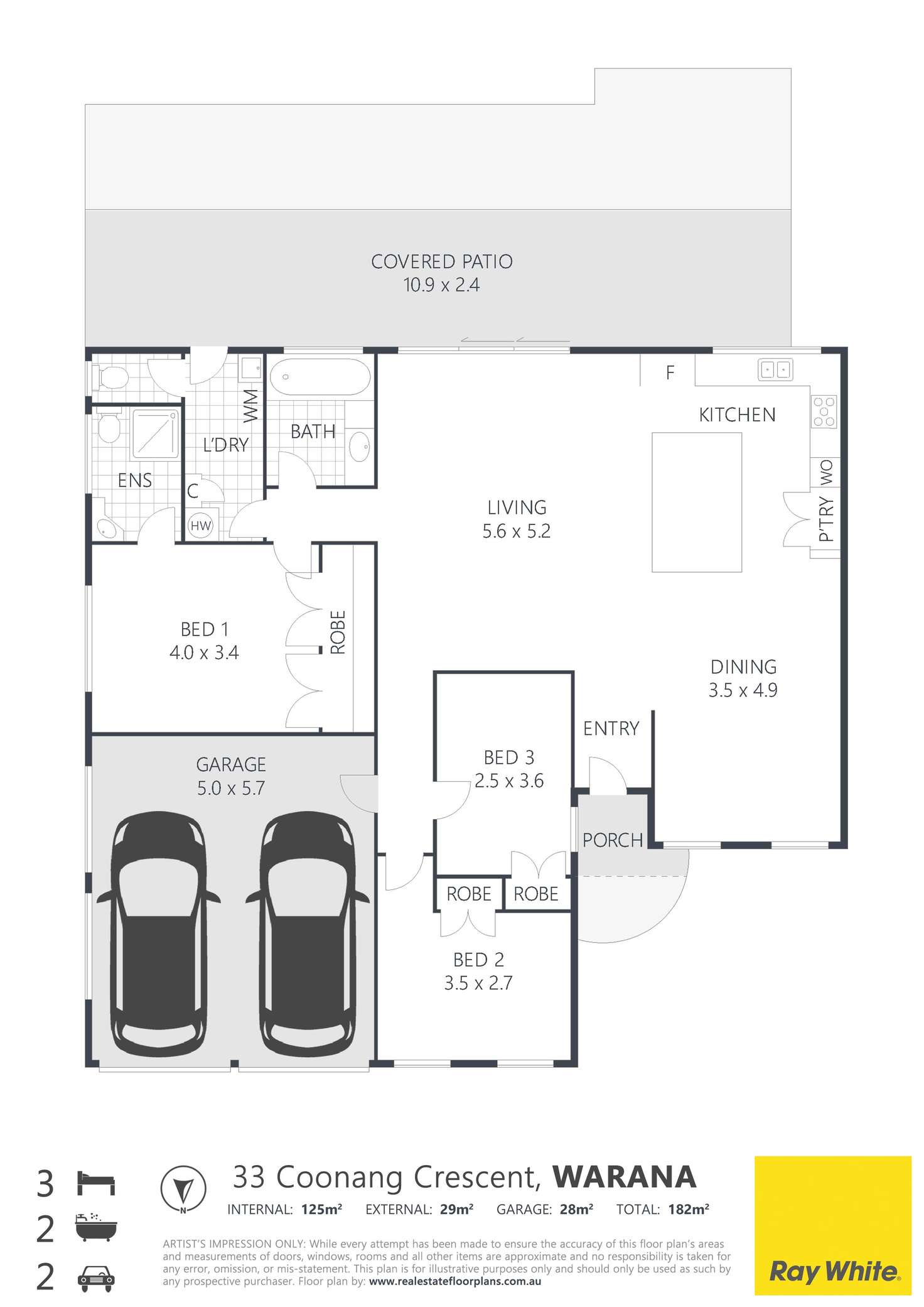 Floorplan of Homely house listing, 33 Coonang Crescent, Warana QLD 4575