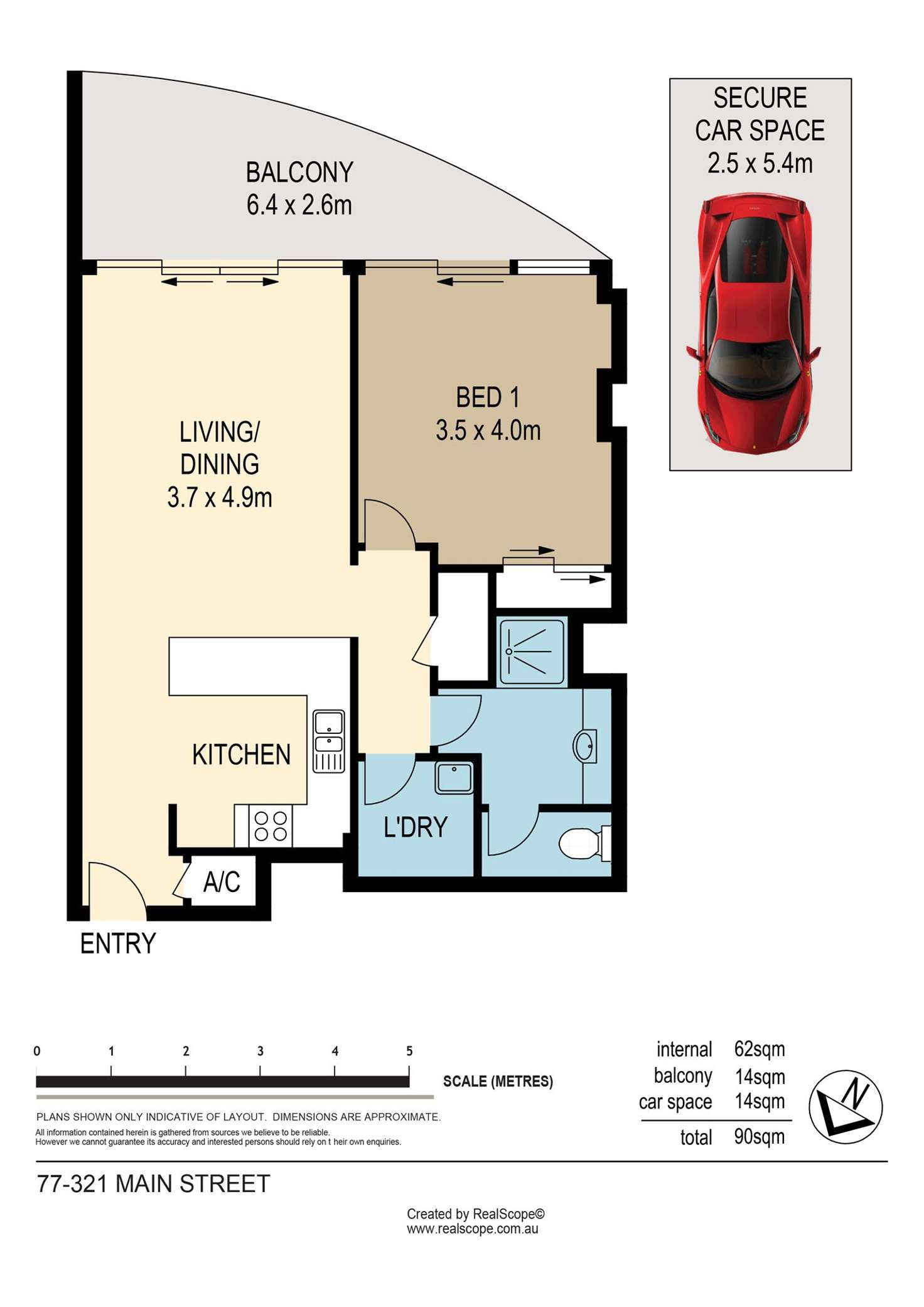 Floorplan of Homely apartment listing, 77/321 Main Street, Kangaroo Point QLD 4169