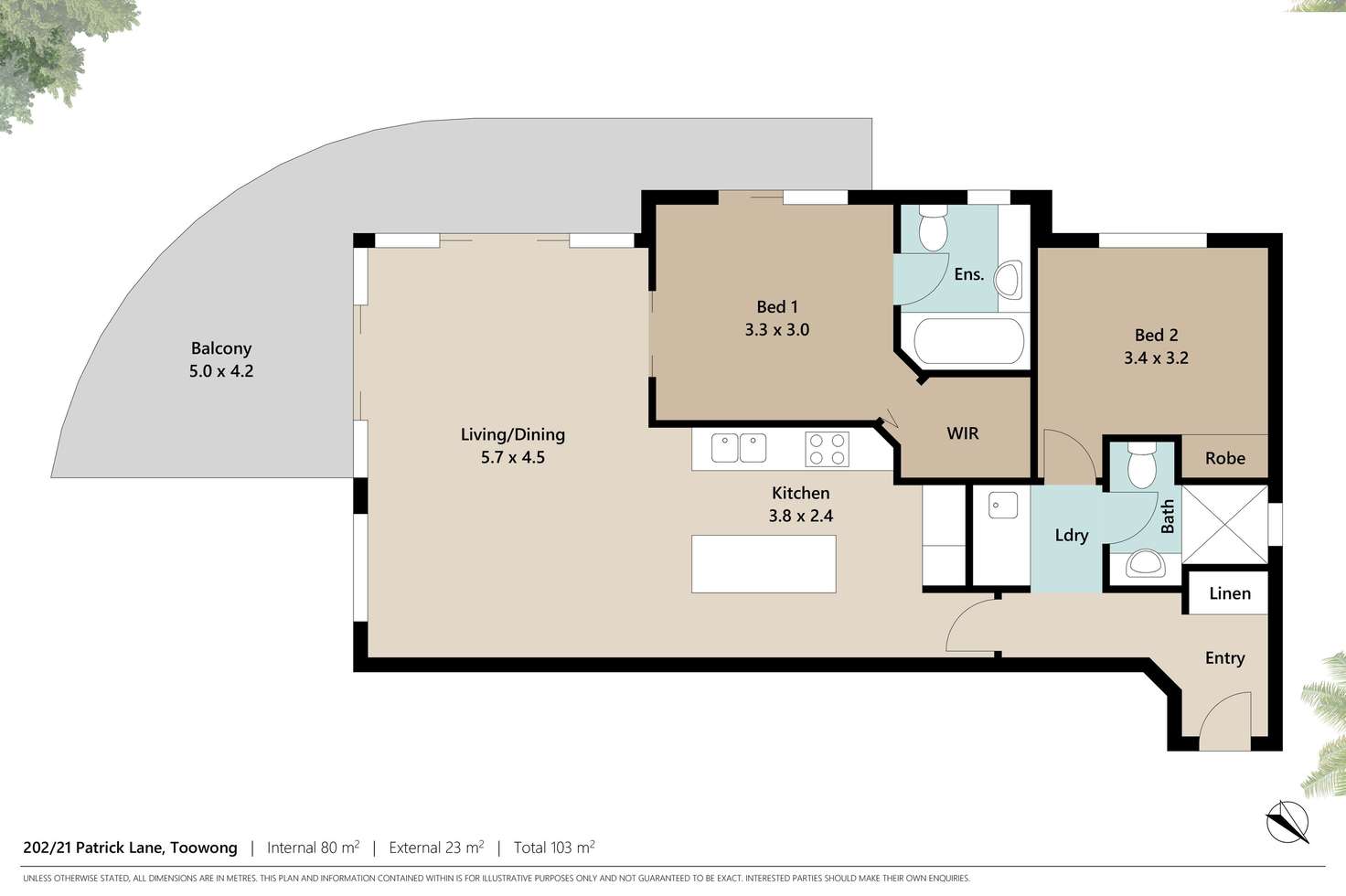 Floorplan of Homely apartment listing, 202/21 Patrick Lane, Toowong QLD 4066