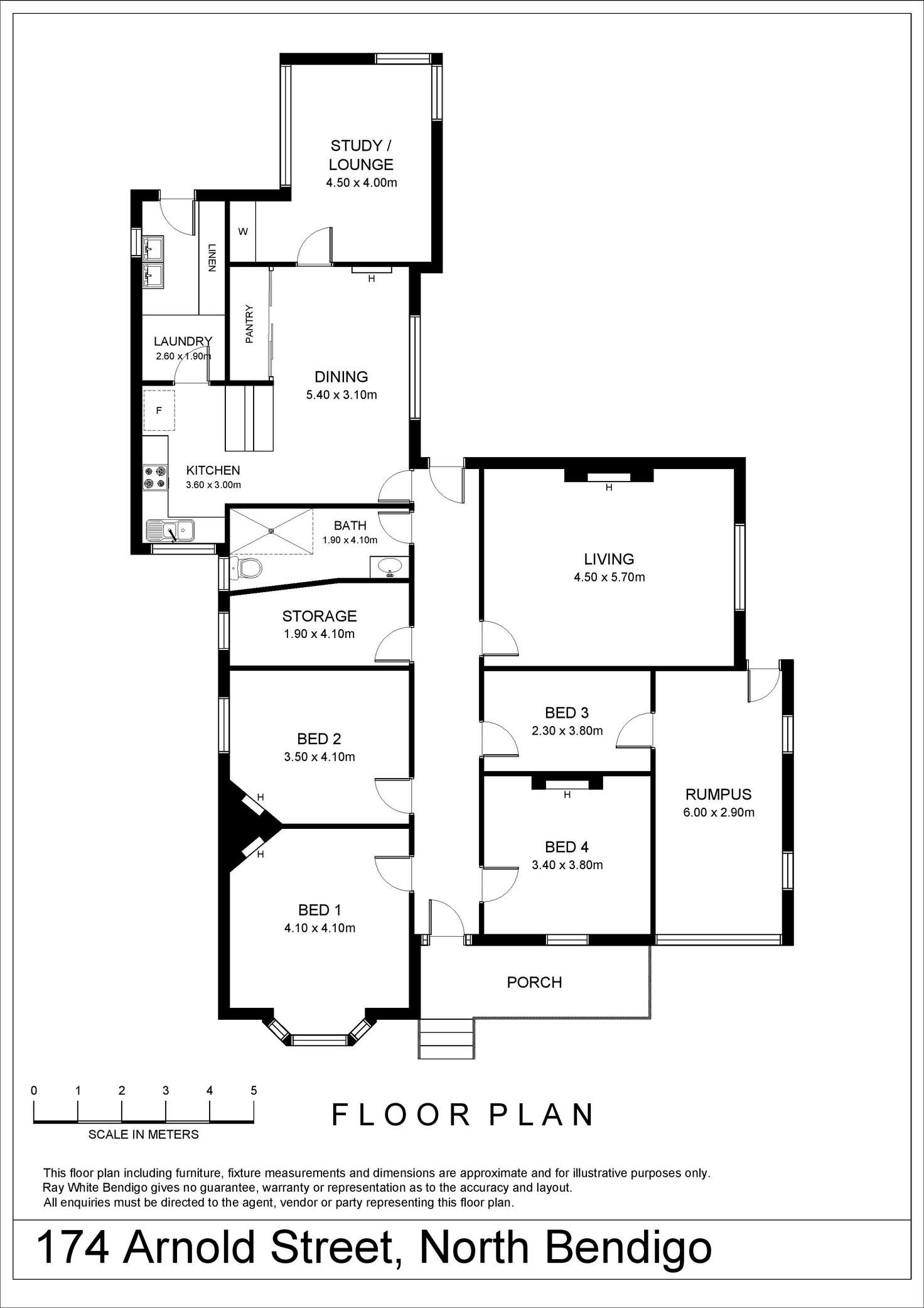 Floorplan of Homely house listing, 174 Arnold Street, North Bendigo VIC 3550