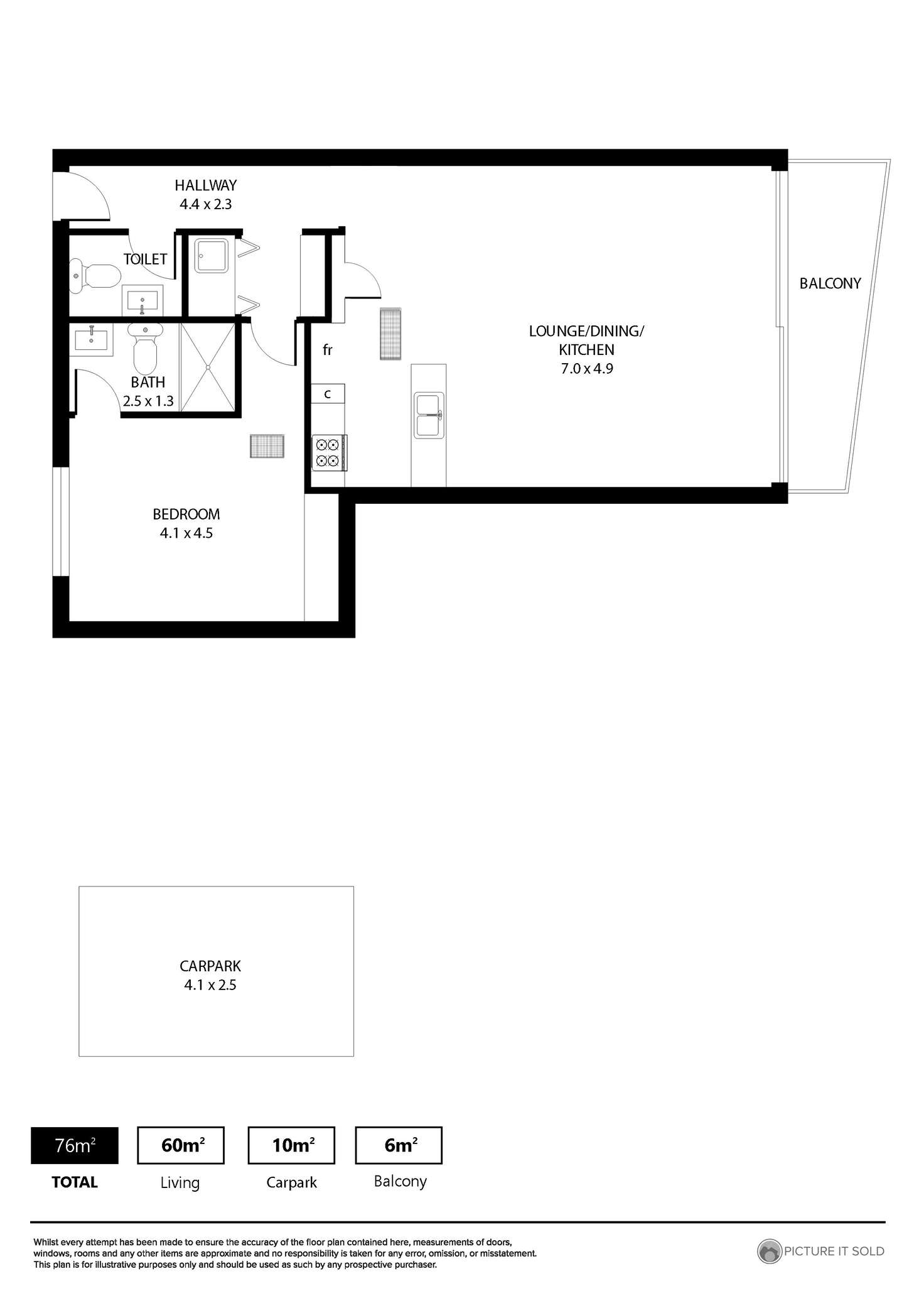 Floorplan of Homely apartment listing, 709/1 King William Street, Kent Town SA 5067