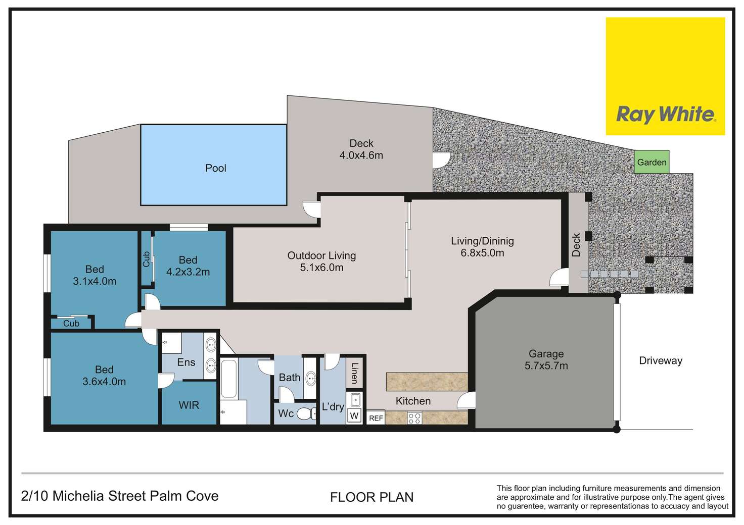 Floorplan of Homely house listing, 2/10 Michelia Street, Palm Cove QLD 4879