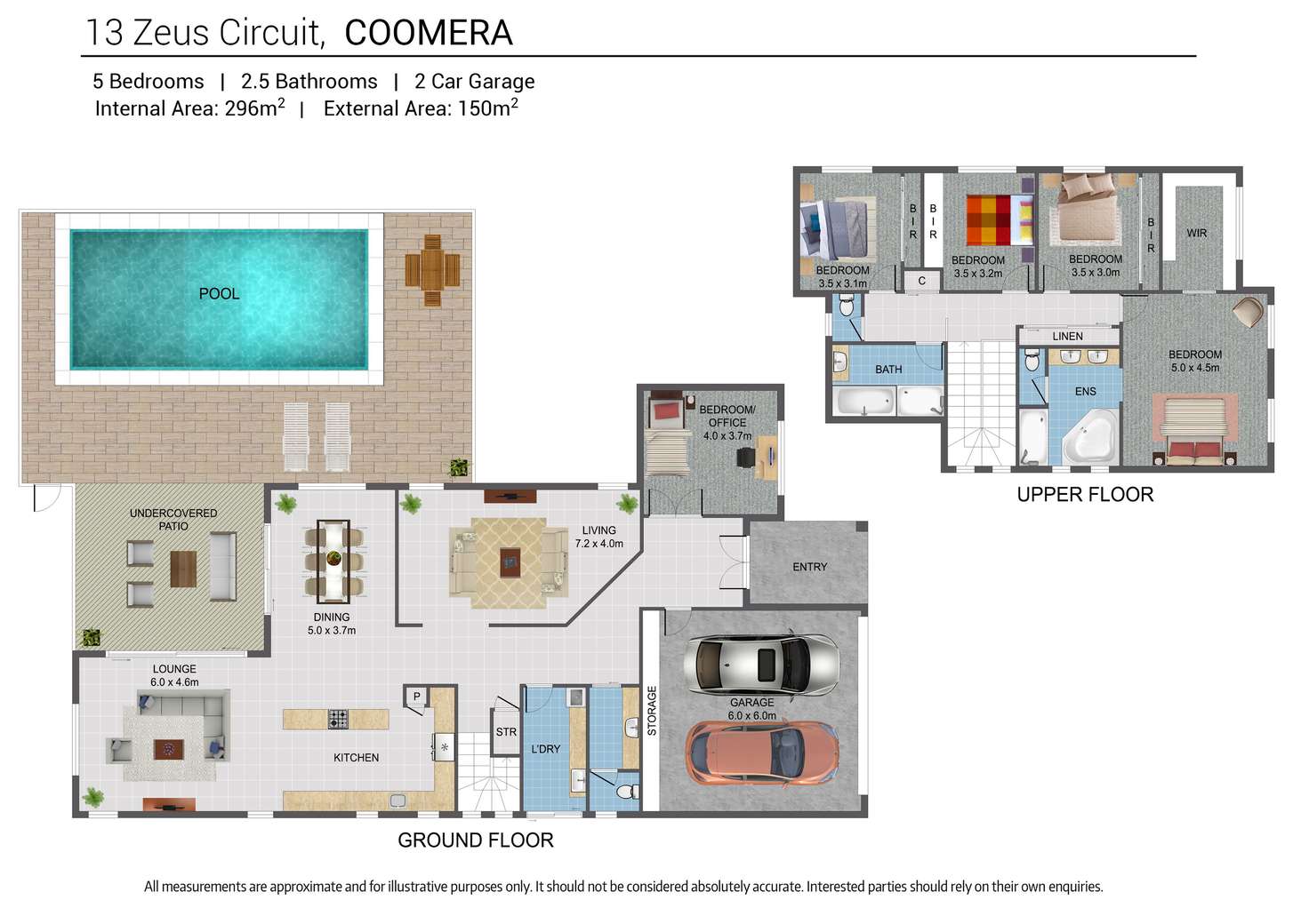 Floorplan of Homely house listing, 13 Zeus Circuit, Coomera Waters QLD 4209
