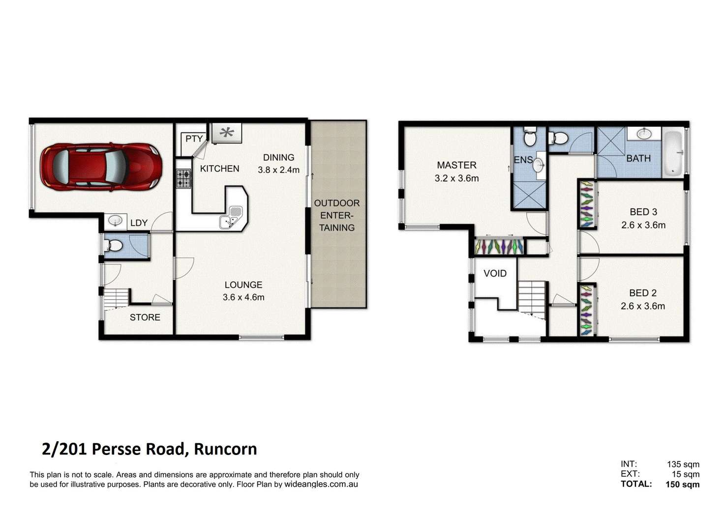 Floorplan of Homely townhouse listing, 2/201 Persse Road, Runcorn QLD 4113