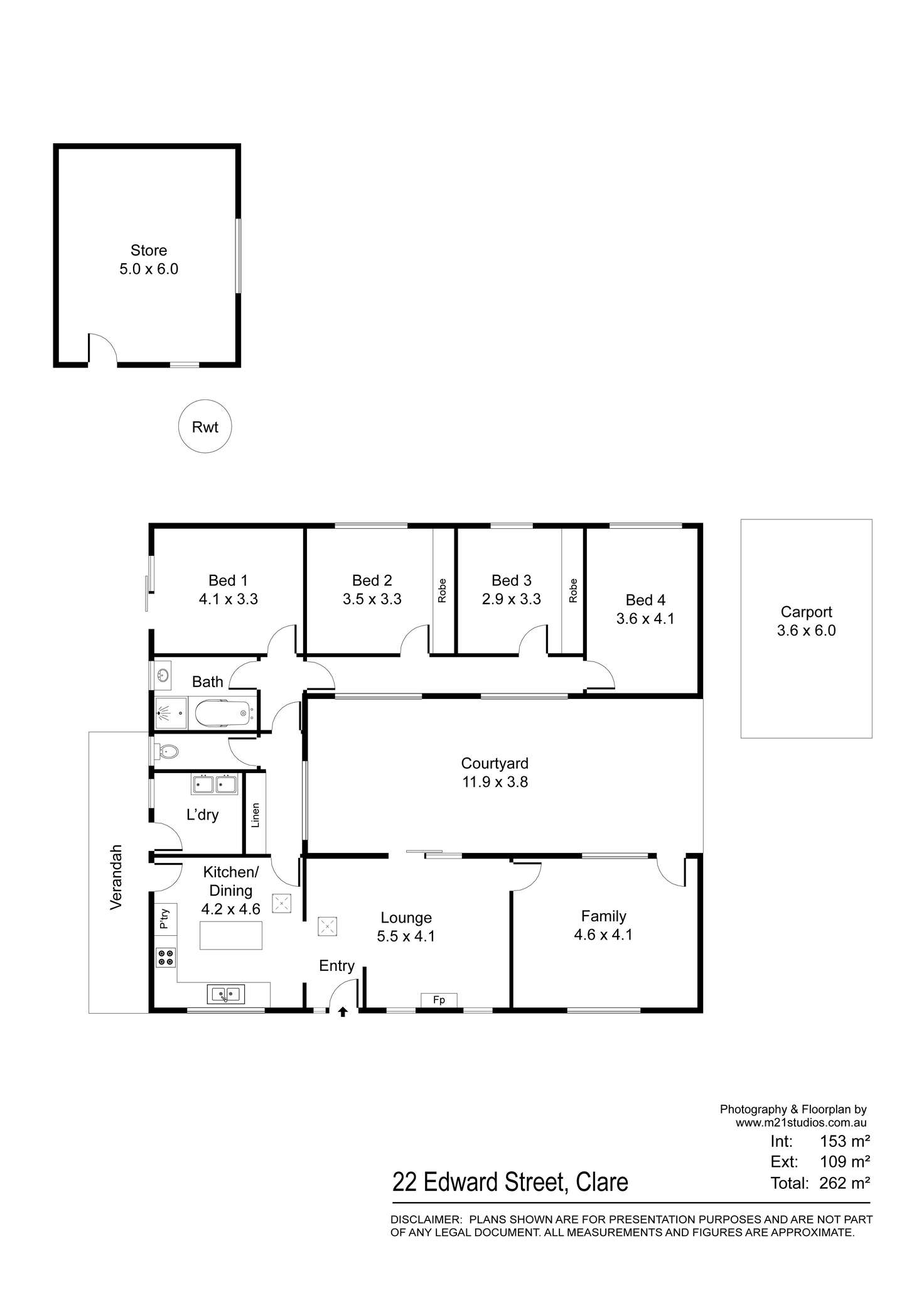 Floorplan of Homely house listing, 22 Edward Street, Clare SA 5453
