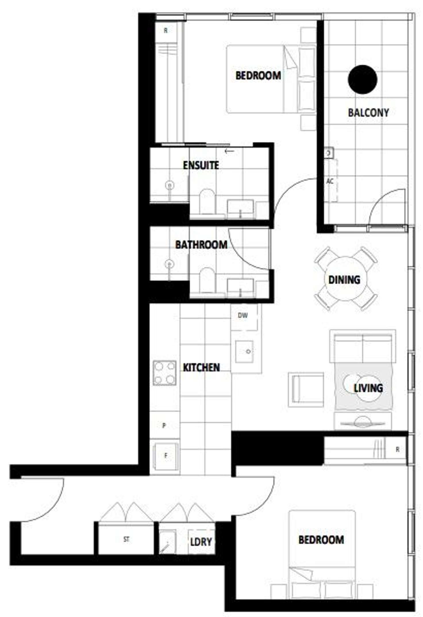 Floorplan of Homely apartment listing, 014C/2 Grazier Lane, Belconnen ACT 2617