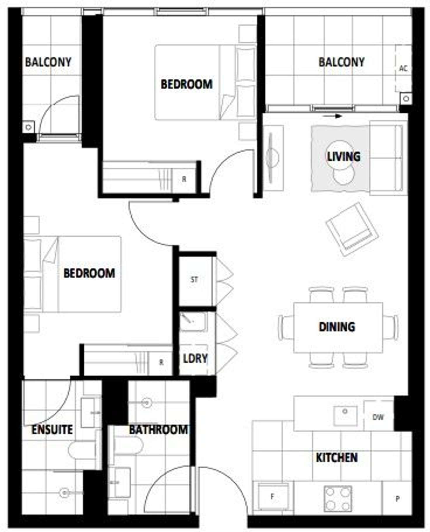 Floorplan of Homely apartment listing, 013C/2 Grazier Lane, Belconnen ACT 2617