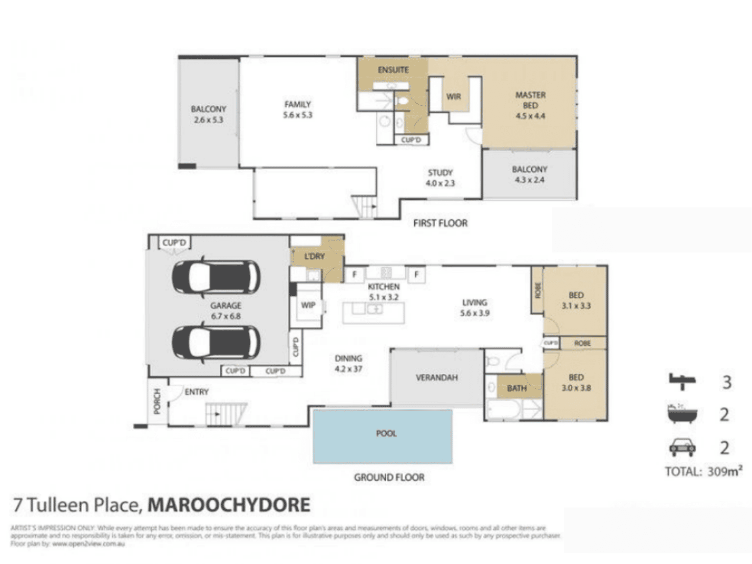 Floorplan of Homely house listing, 7 Tulleen Place, Maroochydore QLD 4558