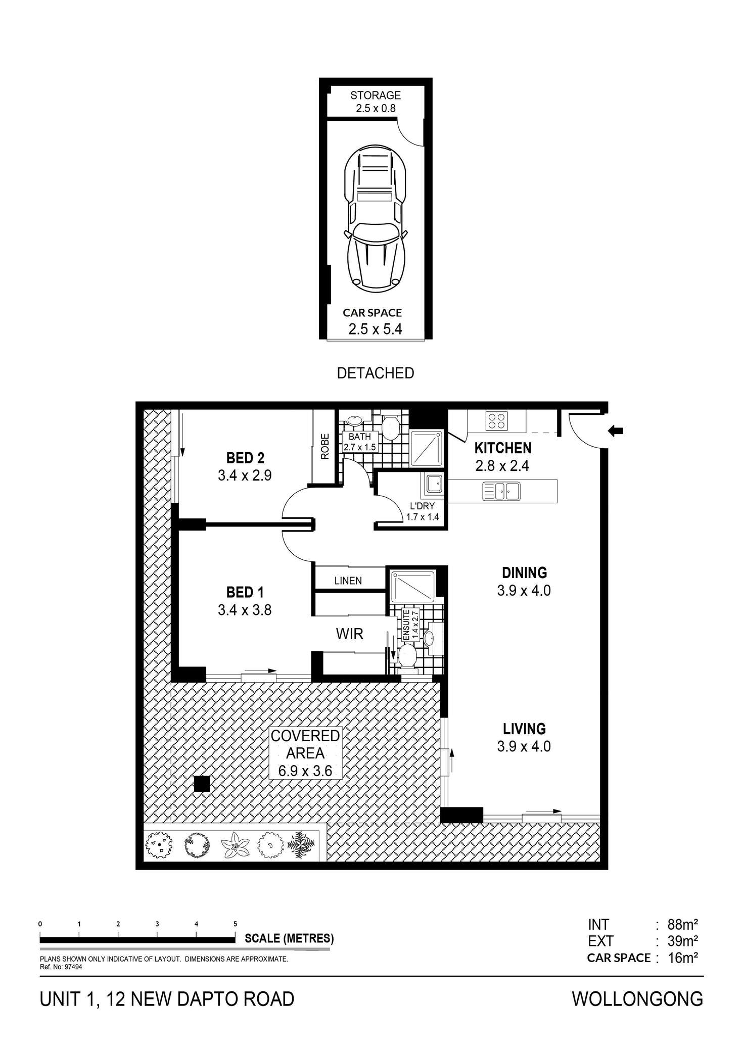 Floorplan of Homely apartment listing, 1/12-14 New Dapto Road, Wollongong NSW 2500