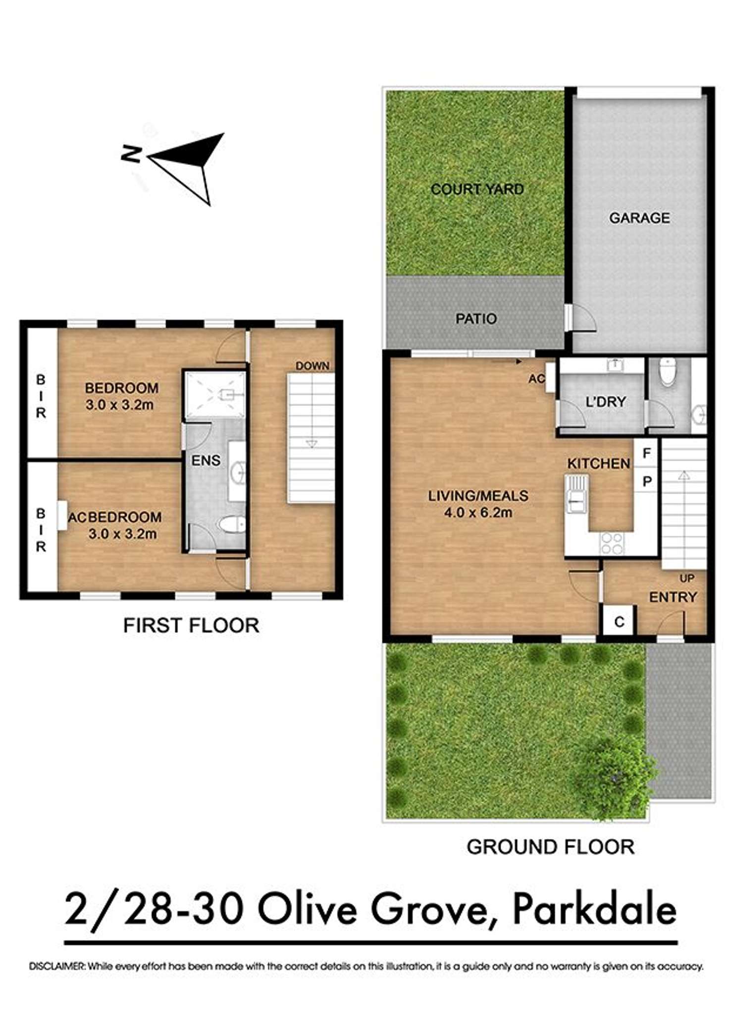 Floorplan of Homely townhouse listing, 2/28-30 Olive Grove, Parkdale VIC 3195