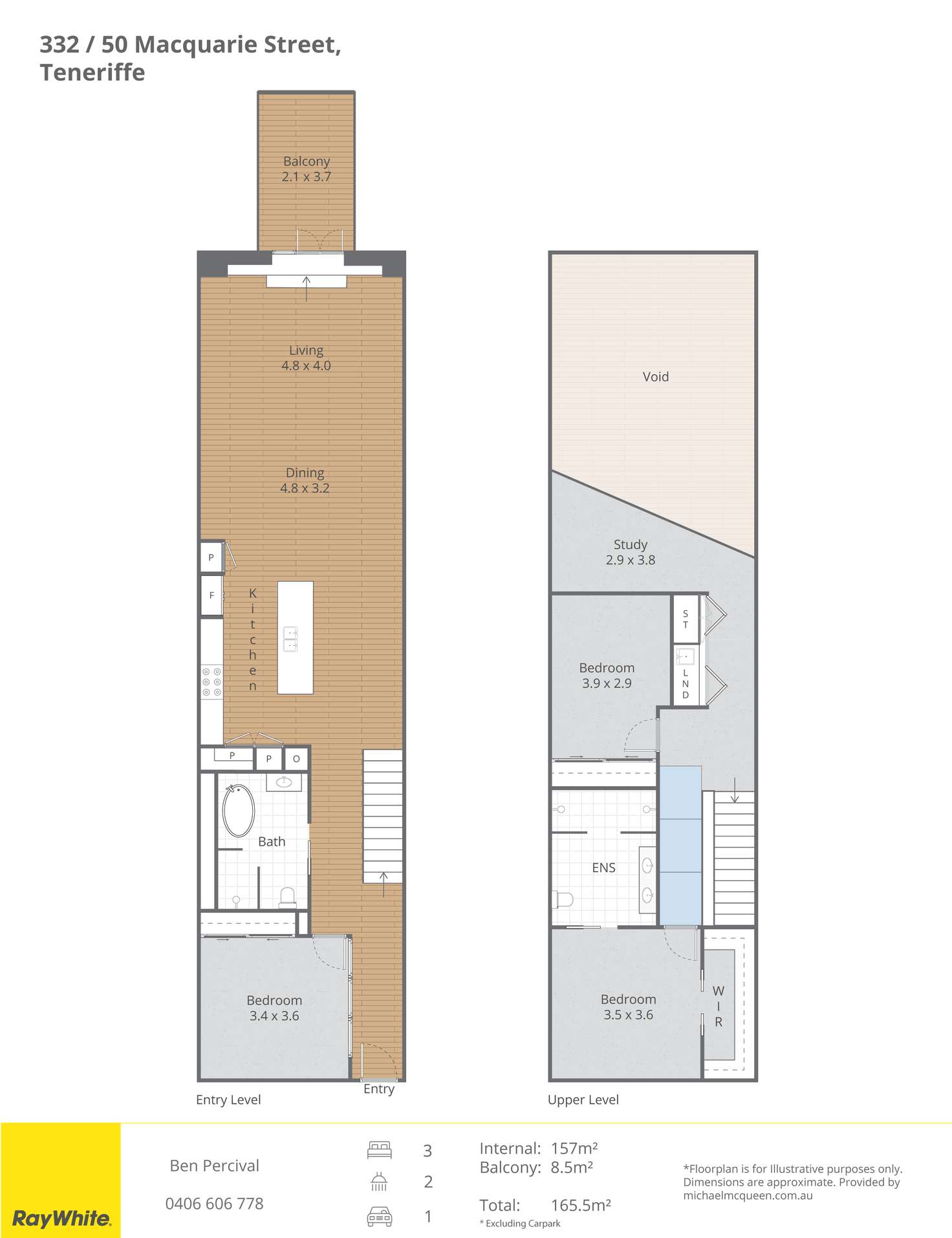 Floorplan of Homely apartment listing, 332/50 Macquarie Street, Teneriffe QLD 4005