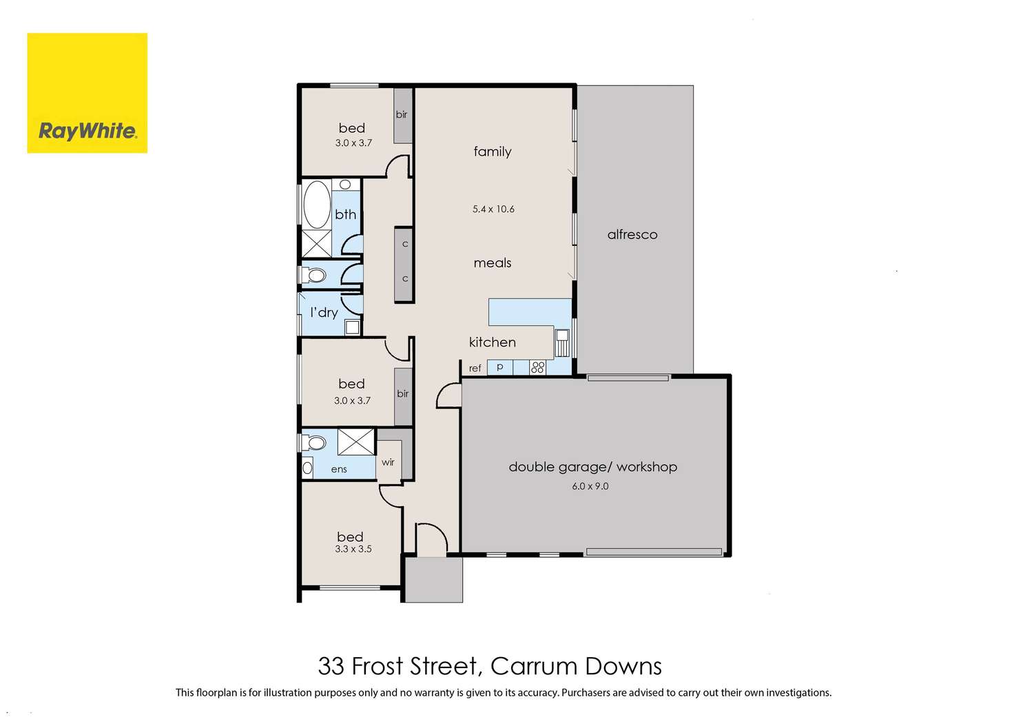 Floorplan of Homely house listing, 33 Frost Street, Carrum Downs VIC 3201