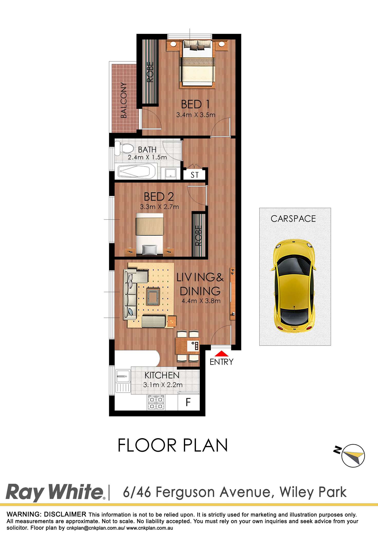 Floorplan of Homely unit listing, 6/46 Ferguson Avenue, Wiley Park NSW 2195