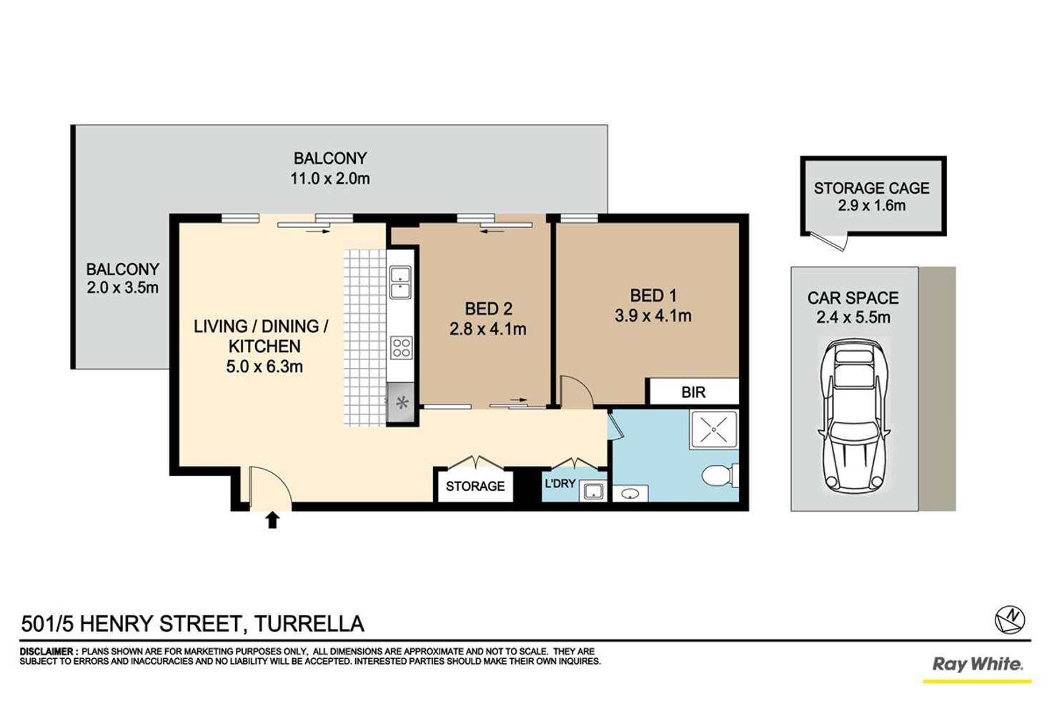 Floorplan of Homely apartment listing, 501/5 Henry Street, Turrella NSW 2205