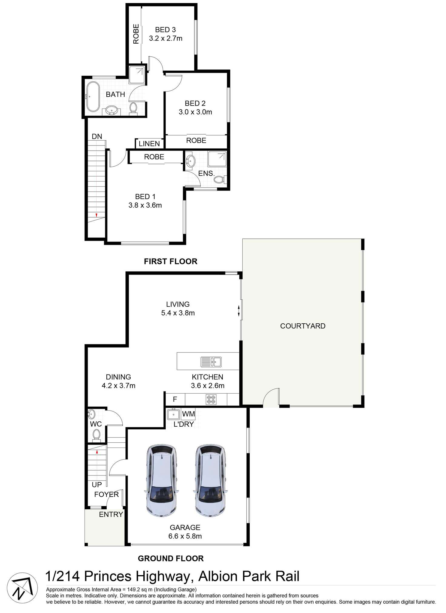 Floorplan of Homely townhouse listing, 1/214 Princes Highway, Albion Park Rail NSW 2527