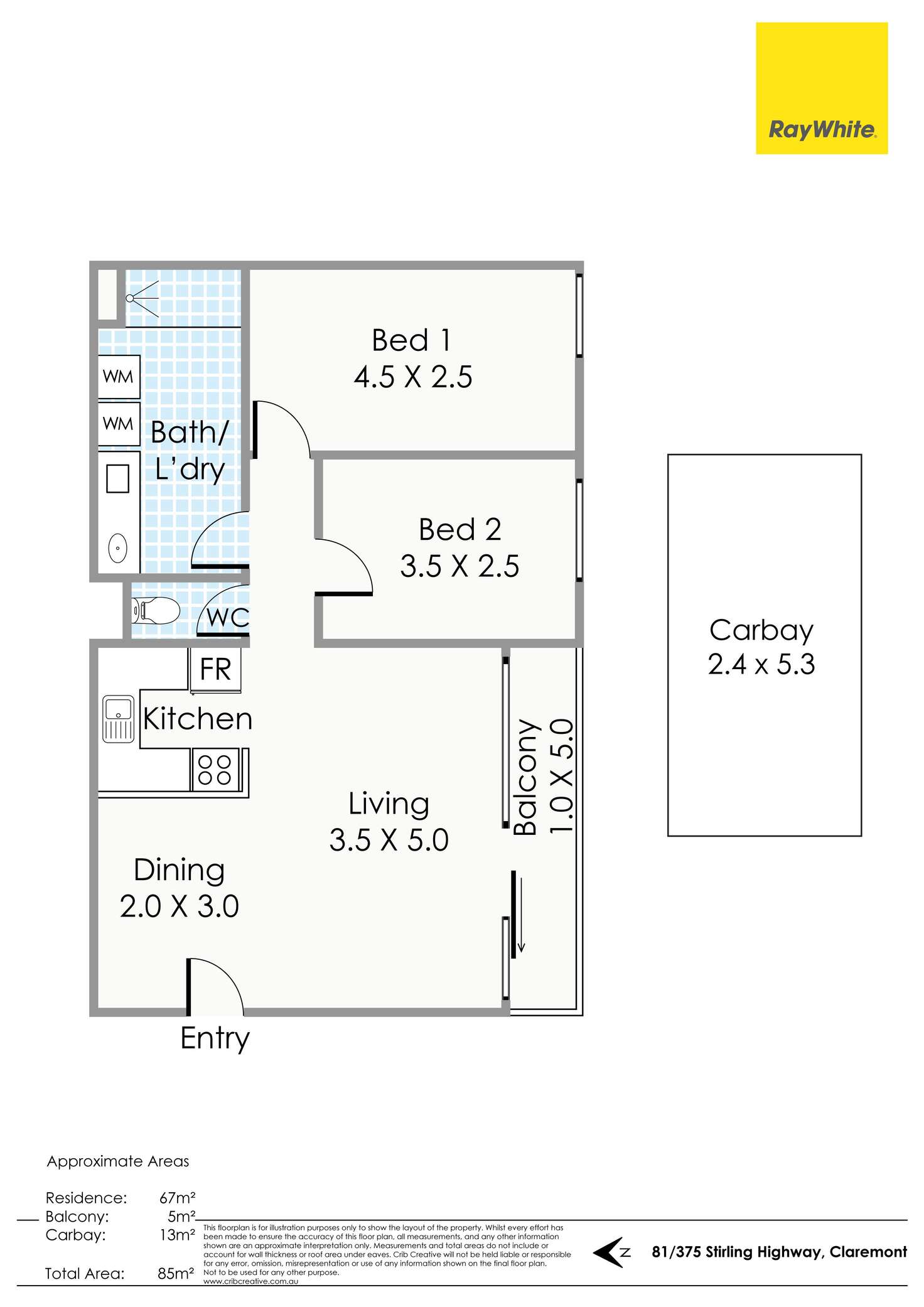 Floorplan of Homely apartment listing, 81/375 Stirling Highway, Claremont WA 6010