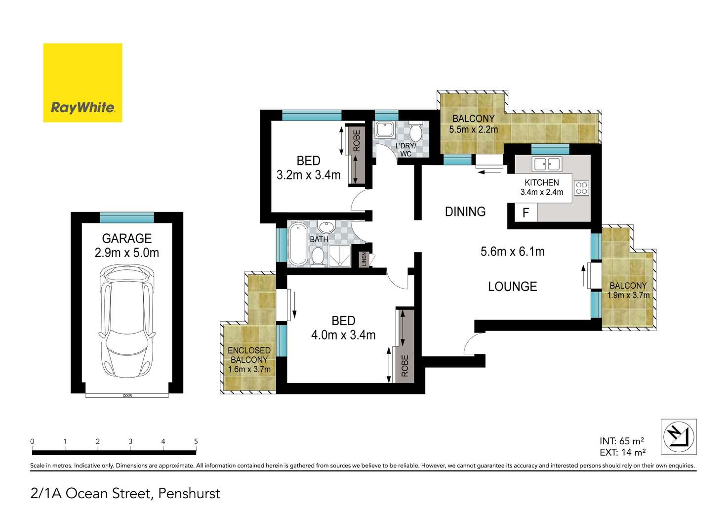 Floorplan of Homely apartment listing, 2/1A Ocean Street, Penshurst NSW 2222