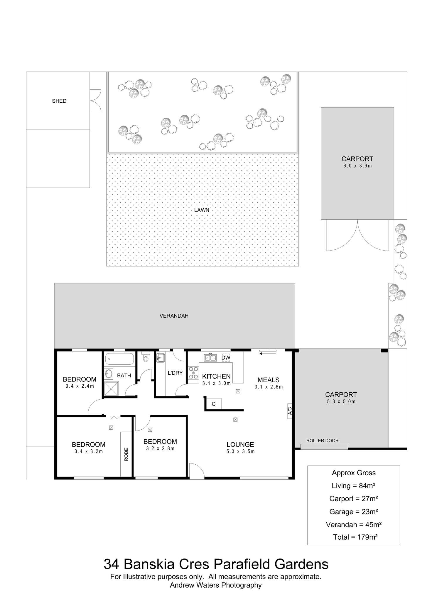 Floorplan of Homely house listing, 34 Banksia Crescent, Parafield Gardens SA 5107