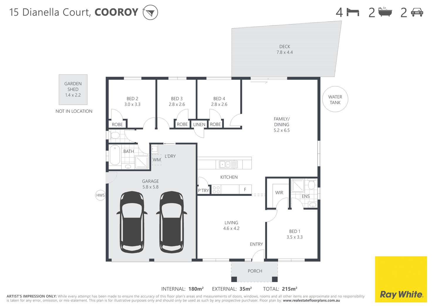 Floorplan of Homely house listing, 15 Dianella Court, Cooroy QLD 4563