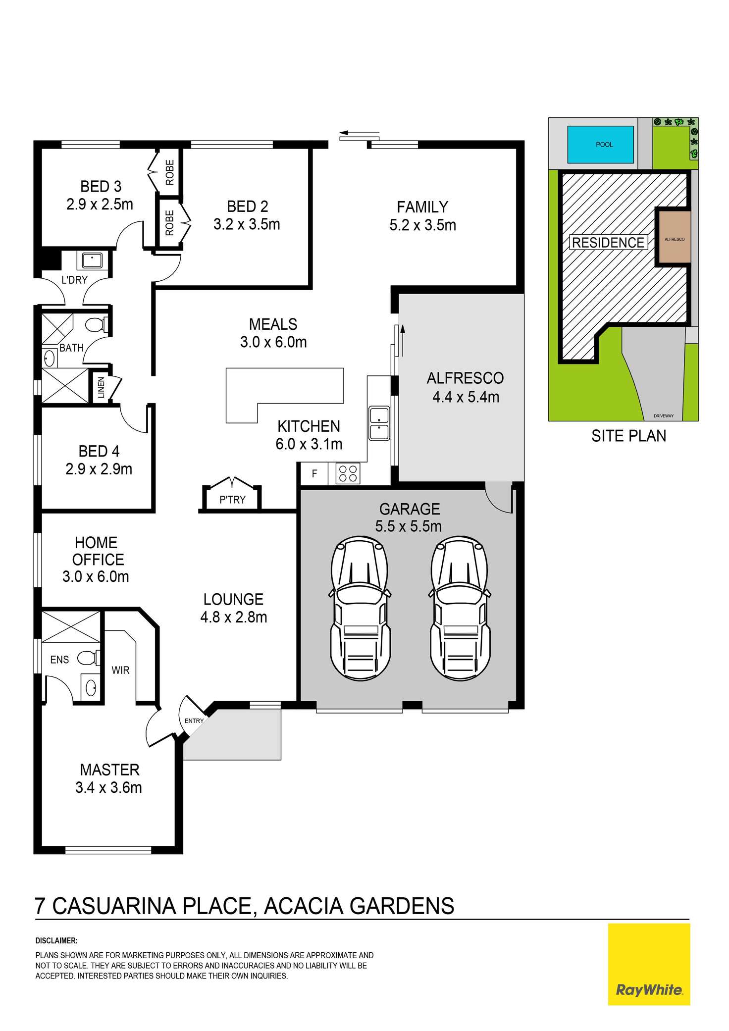 Floorplan of Homely house listing, 7 Casuarina Place, Acacia Gardens NSW 2763