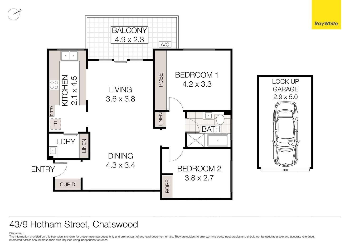 Floorplan of Homely unit listing, 43/9 Hotham Street, Chatswood NSW 2067