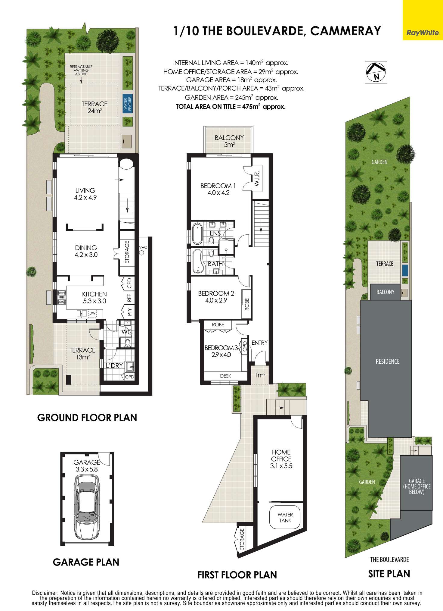 Floorplan of Homely semiDetached listing, 1/10 The Boulevarde, Cammeray NSW 2062