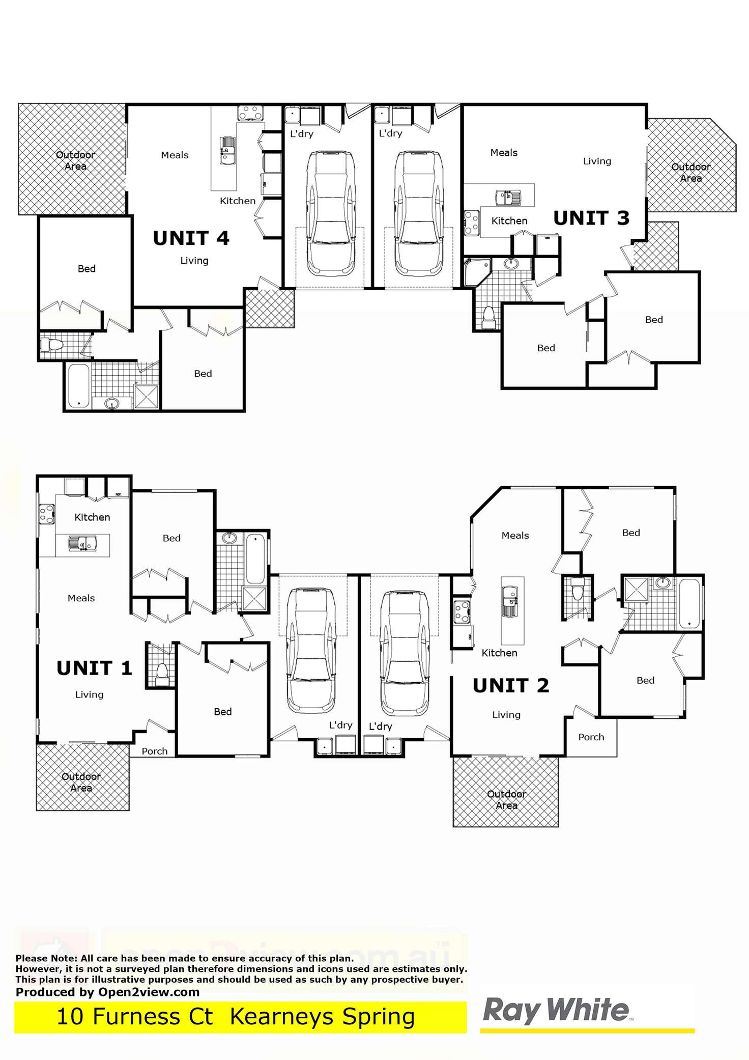 Floorplan of Homely unit listing, Unit 2/10 Furness Court, Kearneys Spring QLD 4350