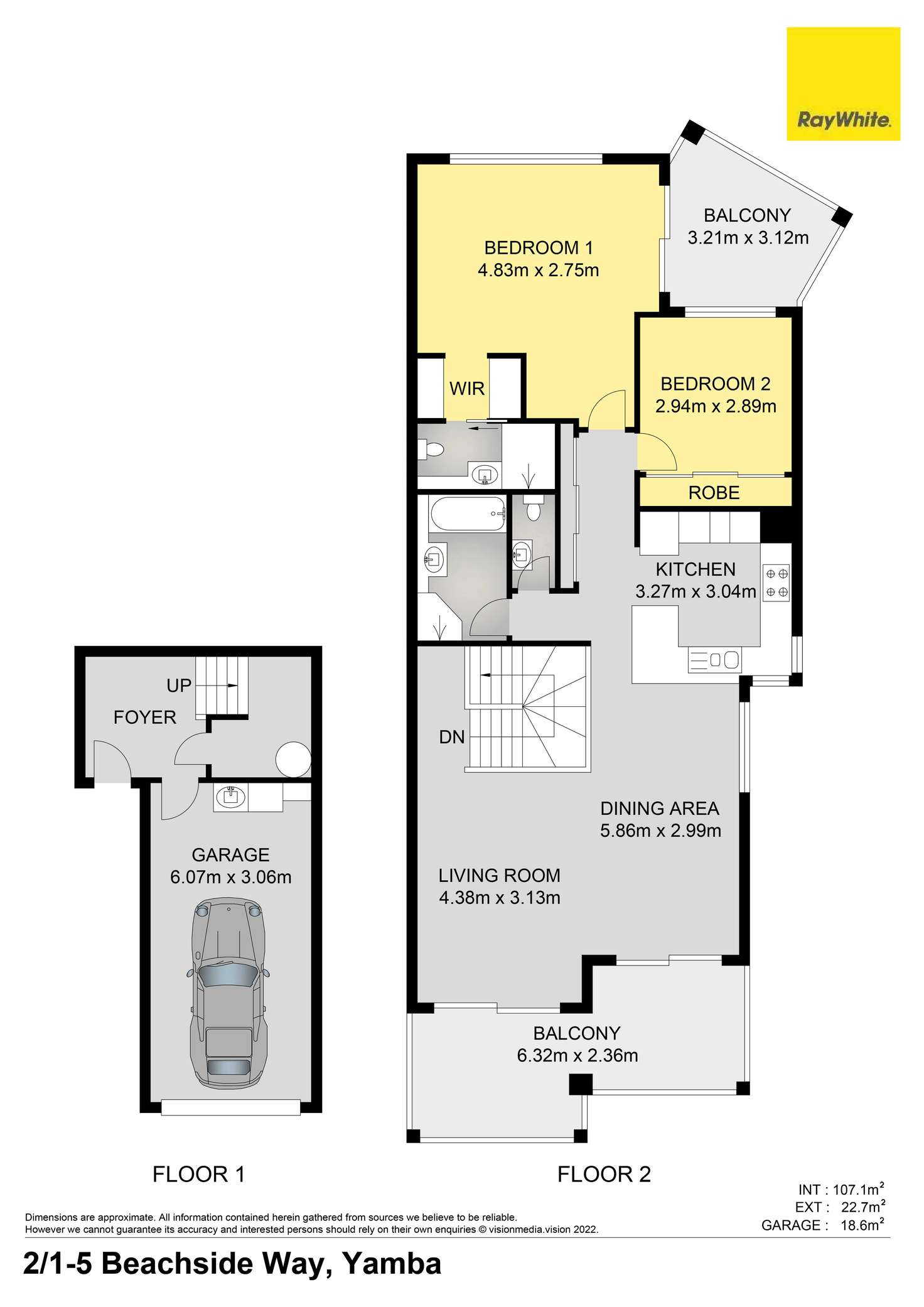 Floorplan of Homely townhouse listing, 2/1-5 Beachside Way, Yamba NSW 2464