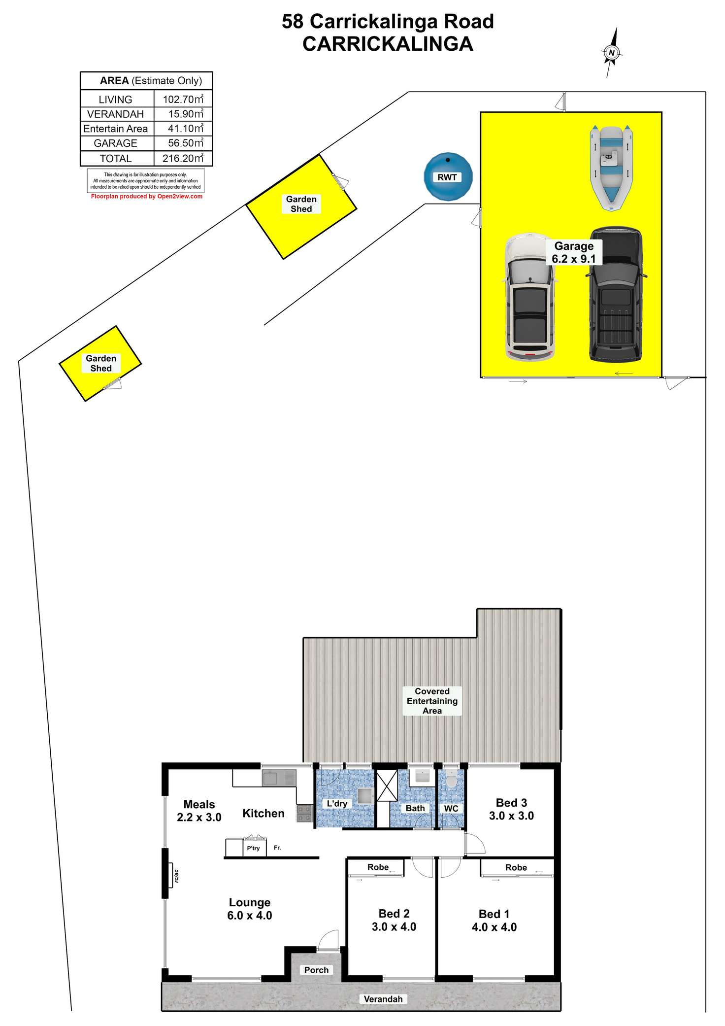 Floorplan of Homely house listing, 58 Carrickalinga Road, Carrickalinga SA 5204