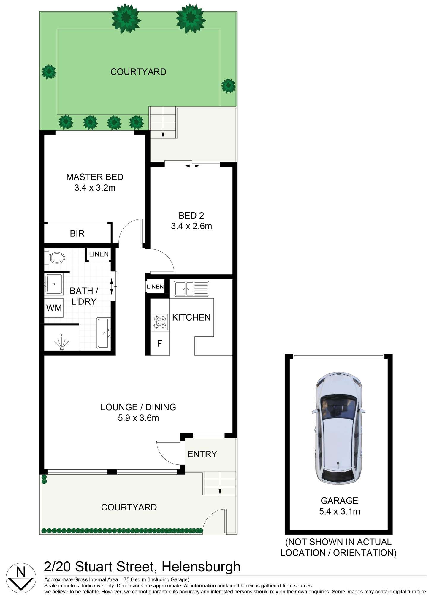 Floorplan of Homely villa listing, 2/20 Stuart Street, Helensburgh NSW 2508