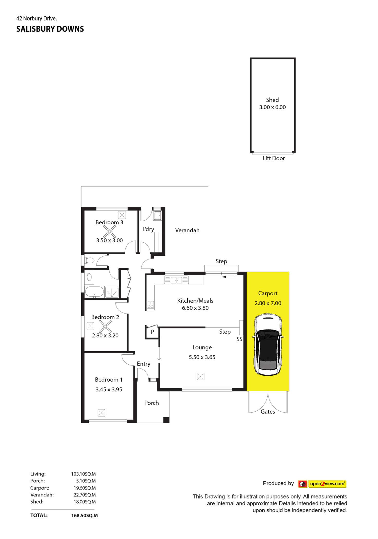 Floorplan of Homely house listing, 42 Norbury Drive, Salisbury Downs SA 5108