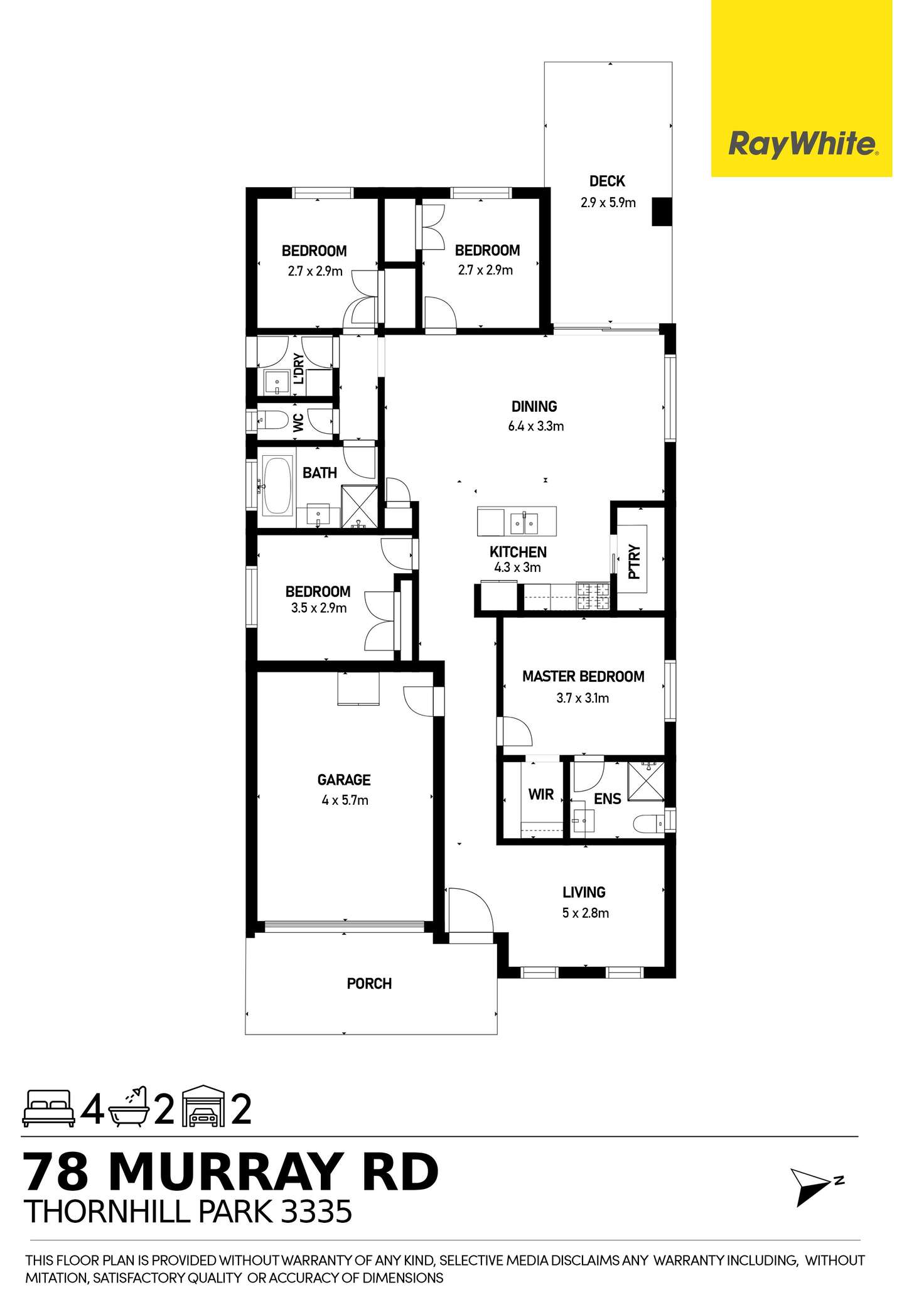 Floorplan of Homely house listing, 78 Murray Road, Thornhill Park VIC 3335