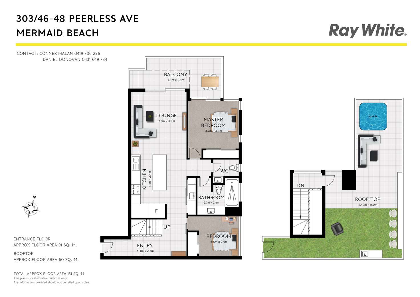 Floorplan of Homely apartment listing, 303/46-48 Peerless Avenue, Mermaid Beach QLD 4218