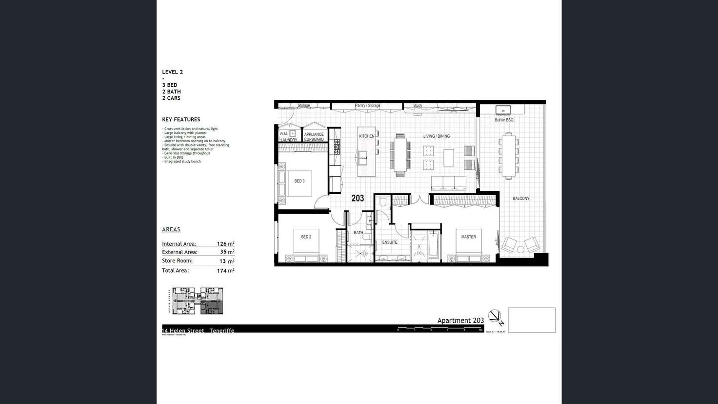 Floorplan of Homely apartment listing, 203/14 Helen Street, Teneriffe QLD 4005
