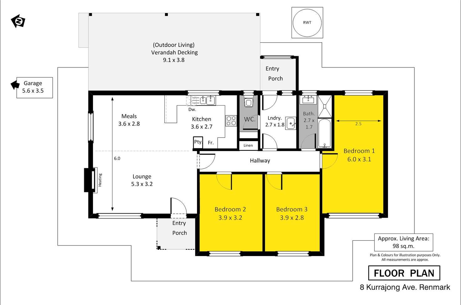 Floorplan of Homely house listing, 8 Kurrajong Avenue, Renmark SA 5341