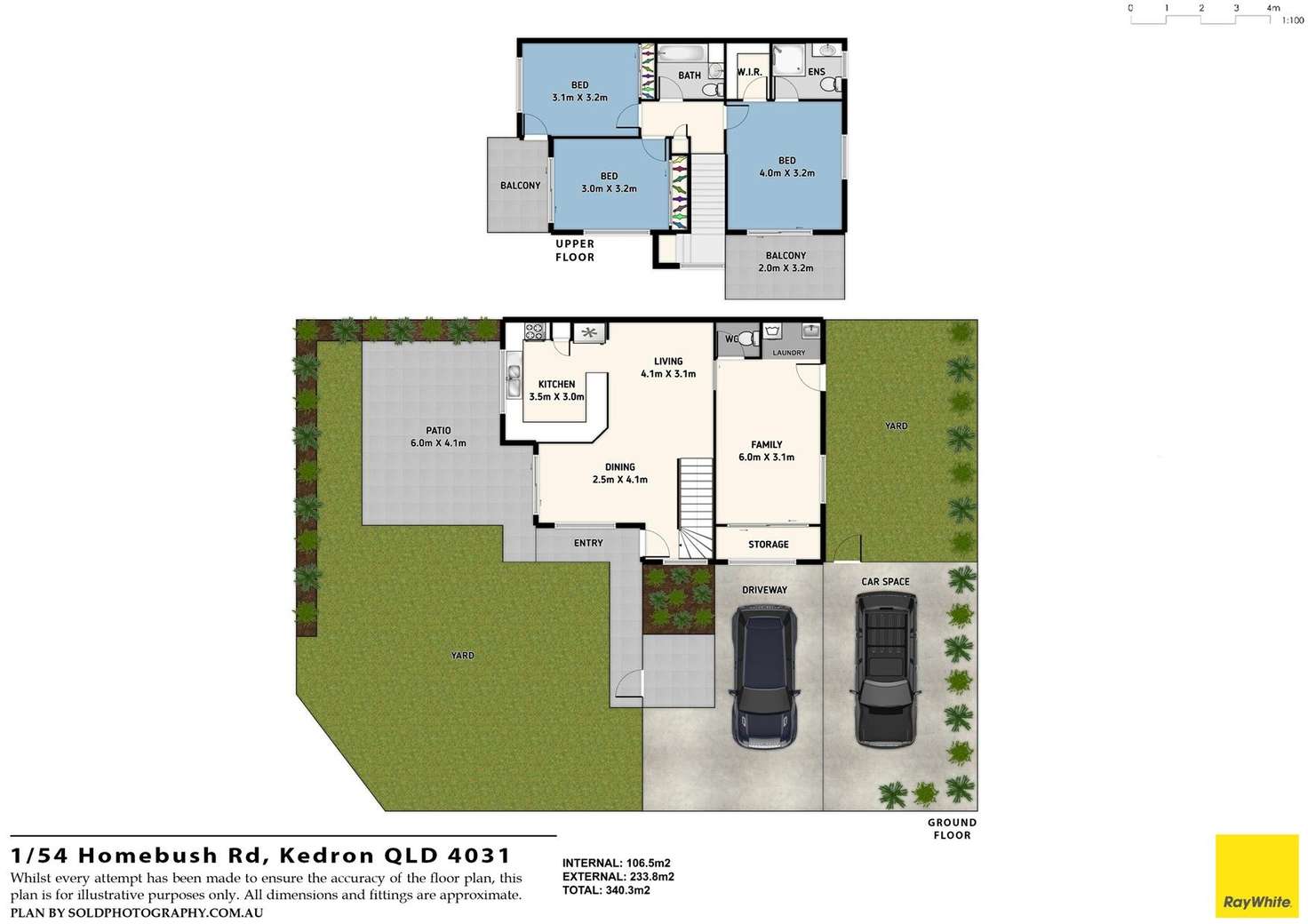 Floorplan of Homely townhouse listing, 1/54 Homebush Road, Kedron QLD 4031