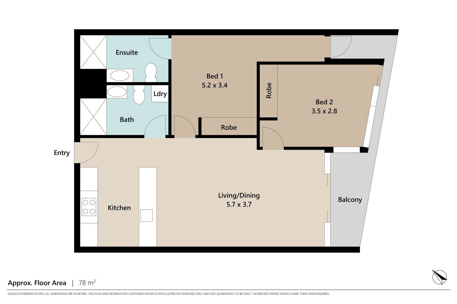 Floorplan of Homely unit listing, 2204/179 Alfred Street, Fortitude Valley QLD 4006