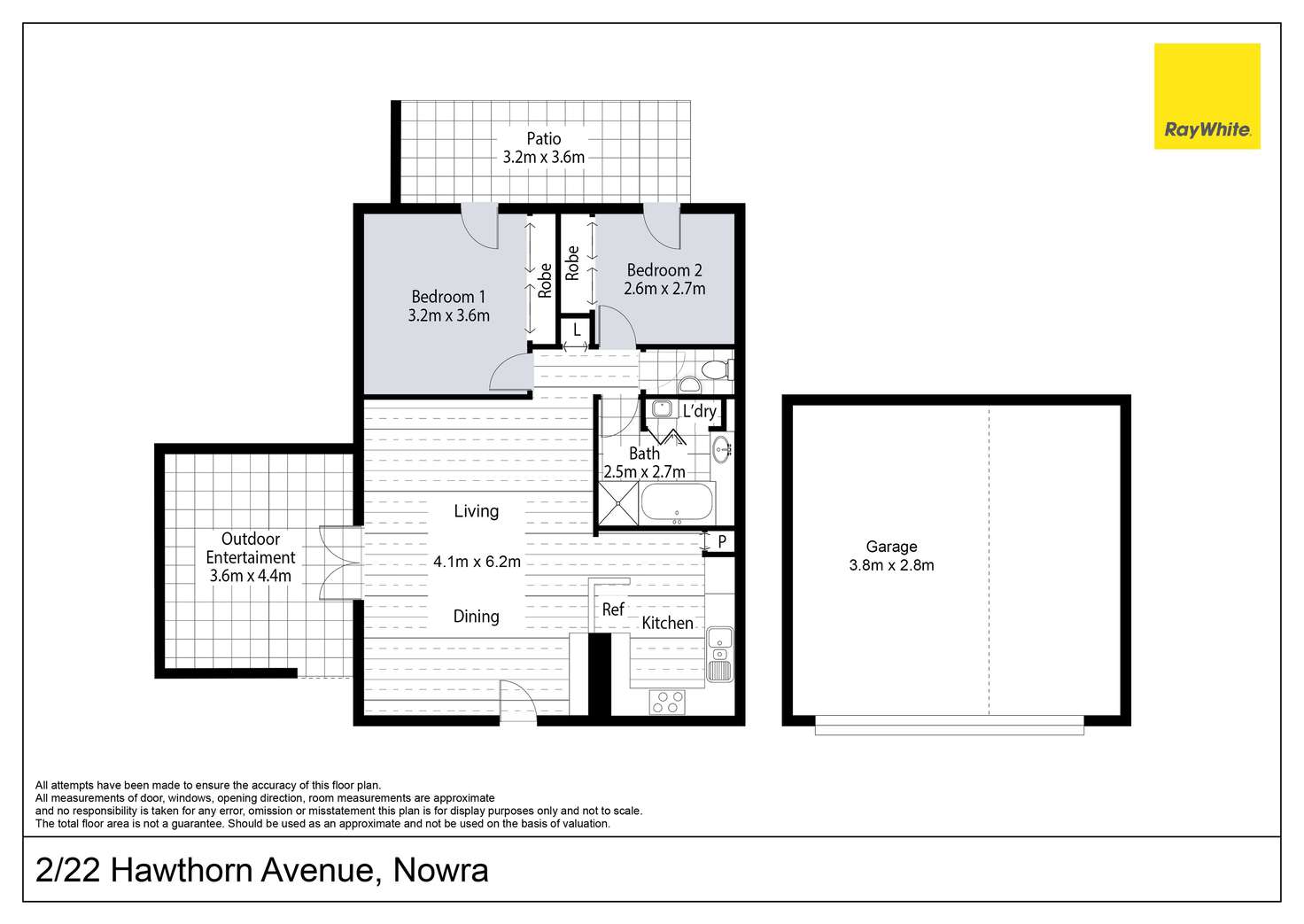 Floorplan of Homely unit listing, 2/22 Hawthorn Avenue, Nowra NSW 2541