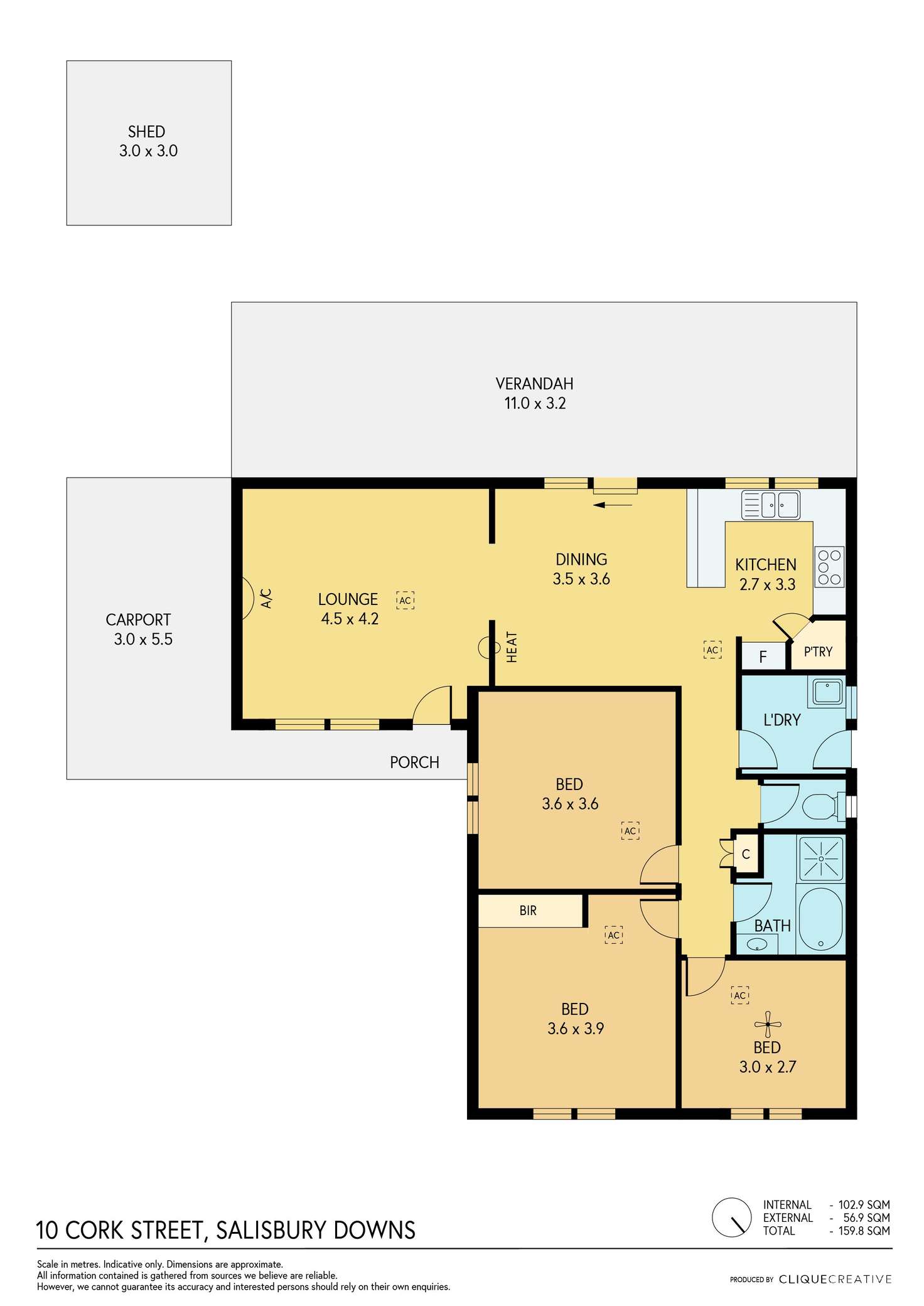 Floorplan of Homely house listing, 10 Cork Street, Salisbury Downs SA 5108