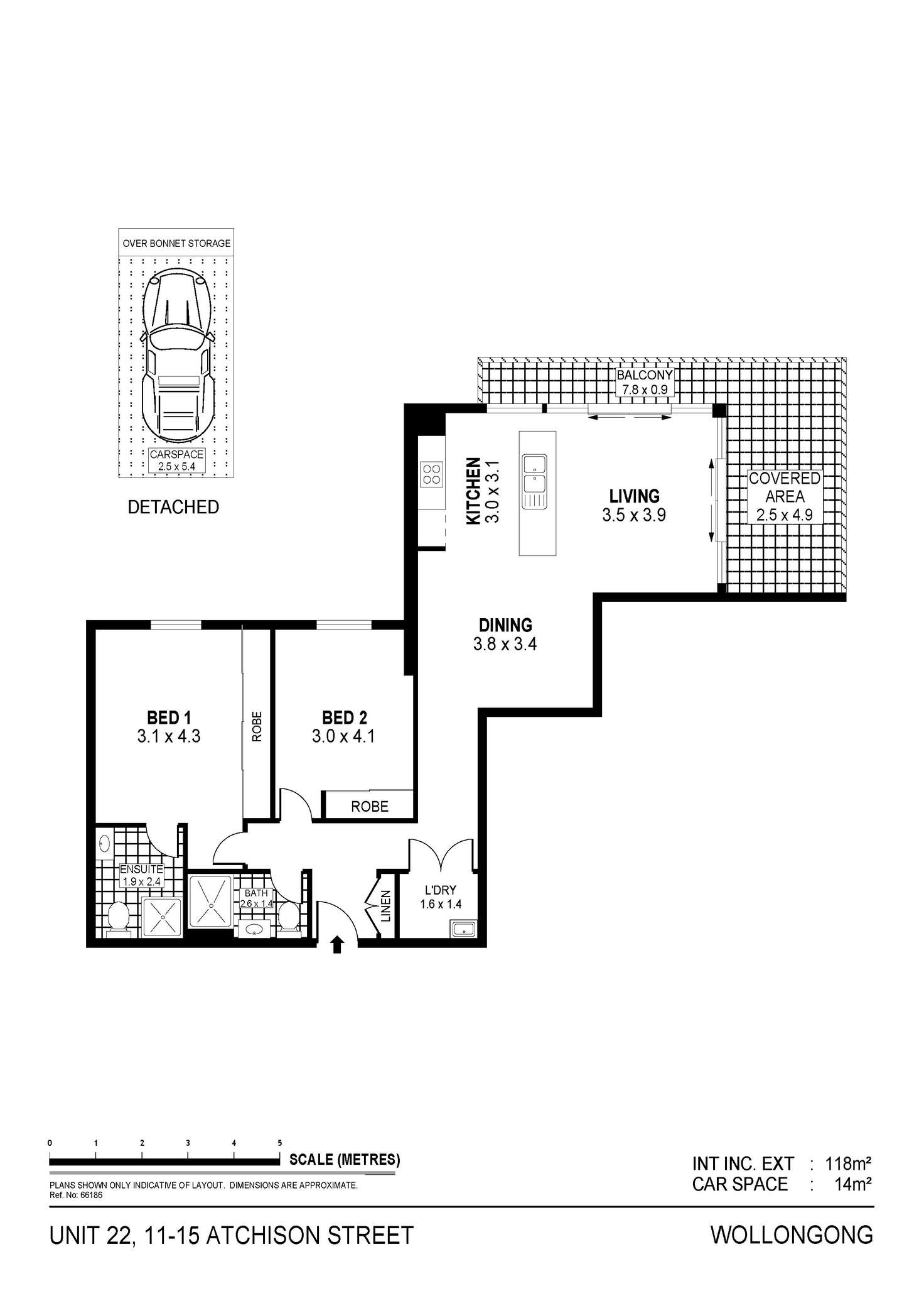 Floorplan of Homely apartment listing, 22/11-15 Atchison Street, Wollongong NSW 2500