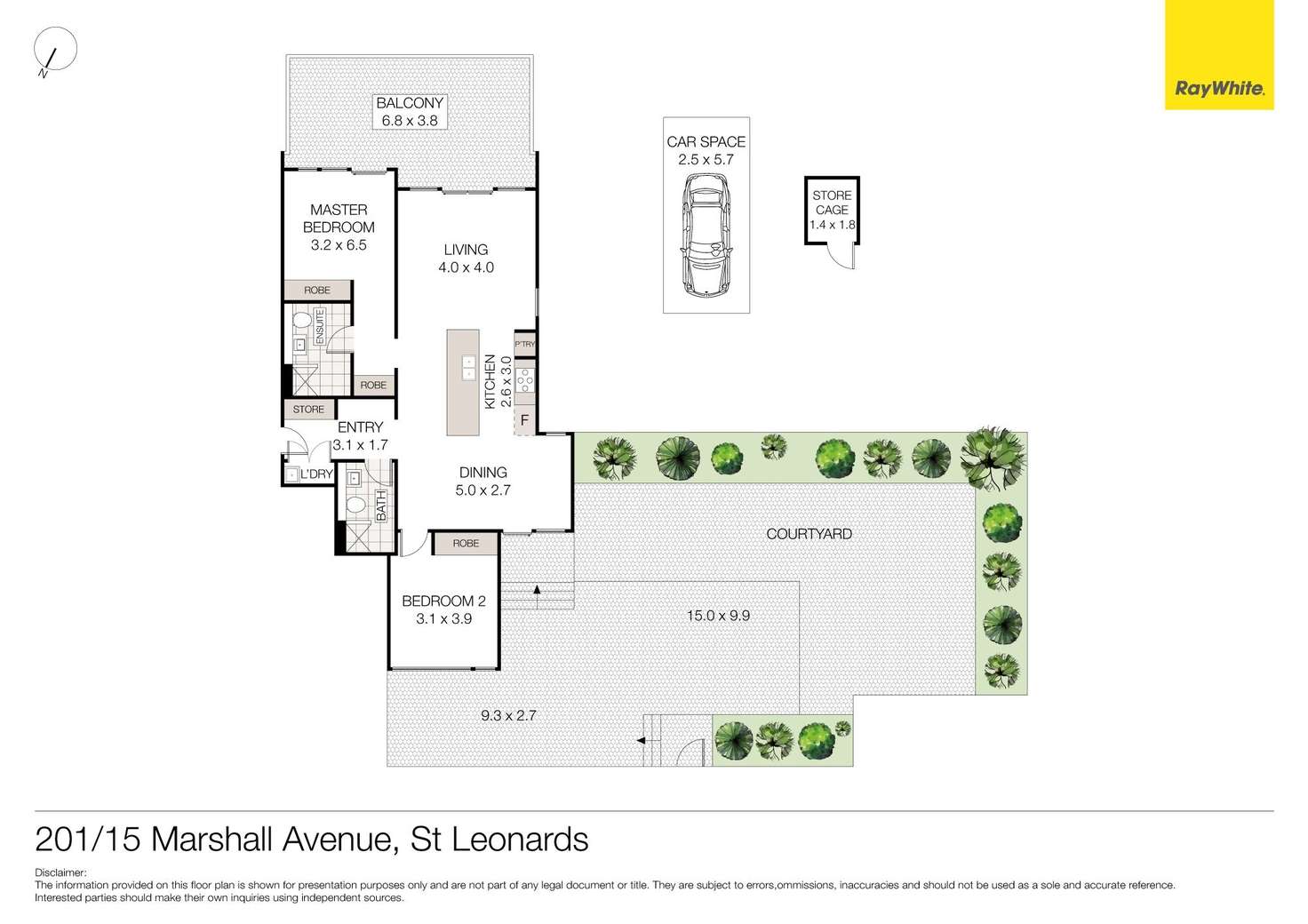 Floorplan of Homely unit listing, 201/15 Marshall Avenue, St Leonards NSW 2065