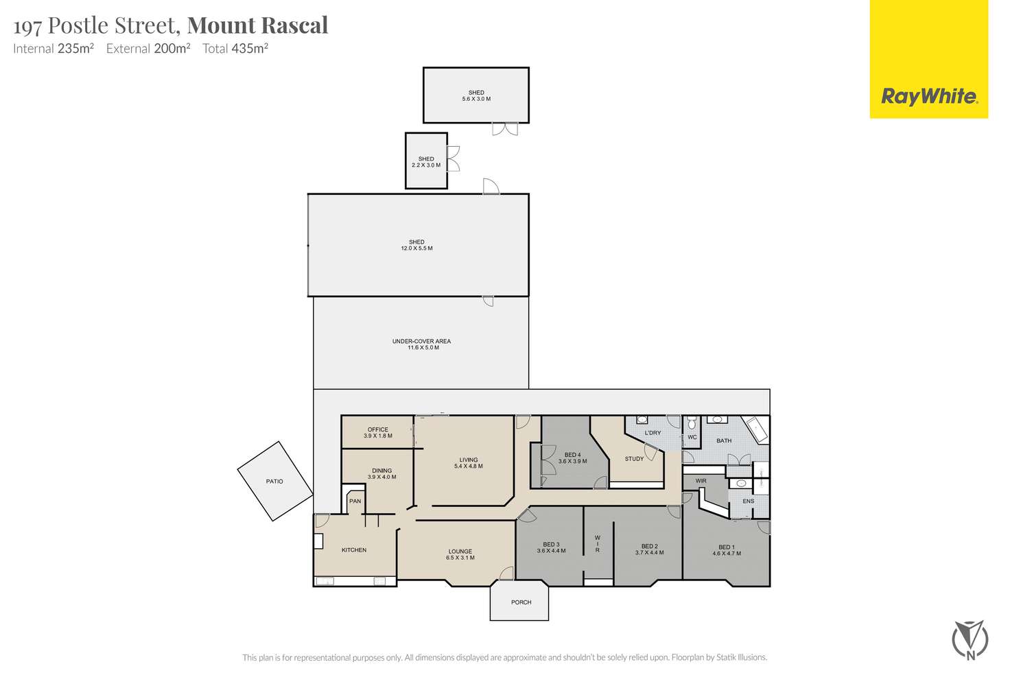 Floorplan of Homely acreageSemiRural listing, 197 Postle Street, Mount Rascal QLD 4350