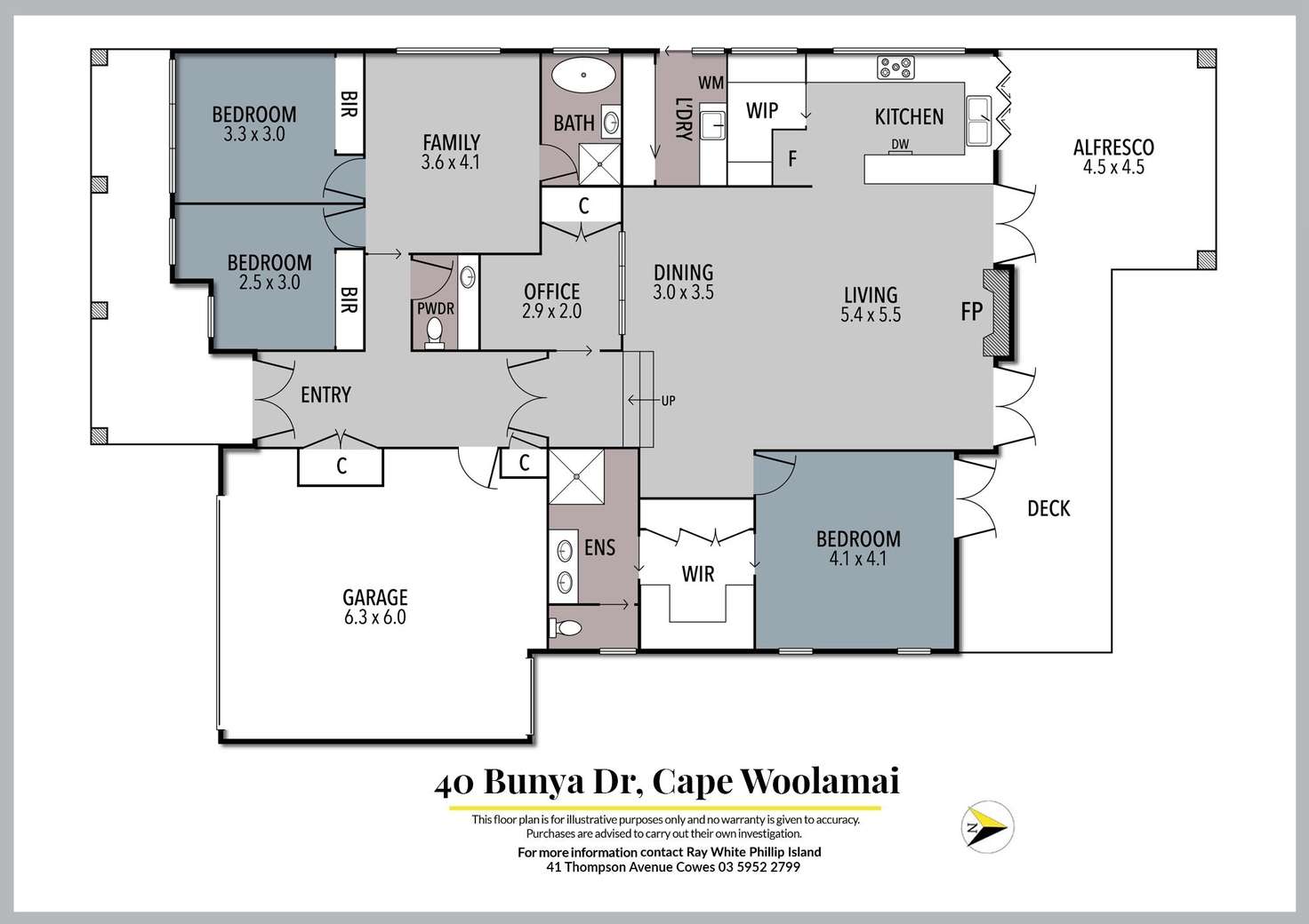Floorplan of Homely house listing, 40 Bunya Drive, Cape Woolamai VIC 3925