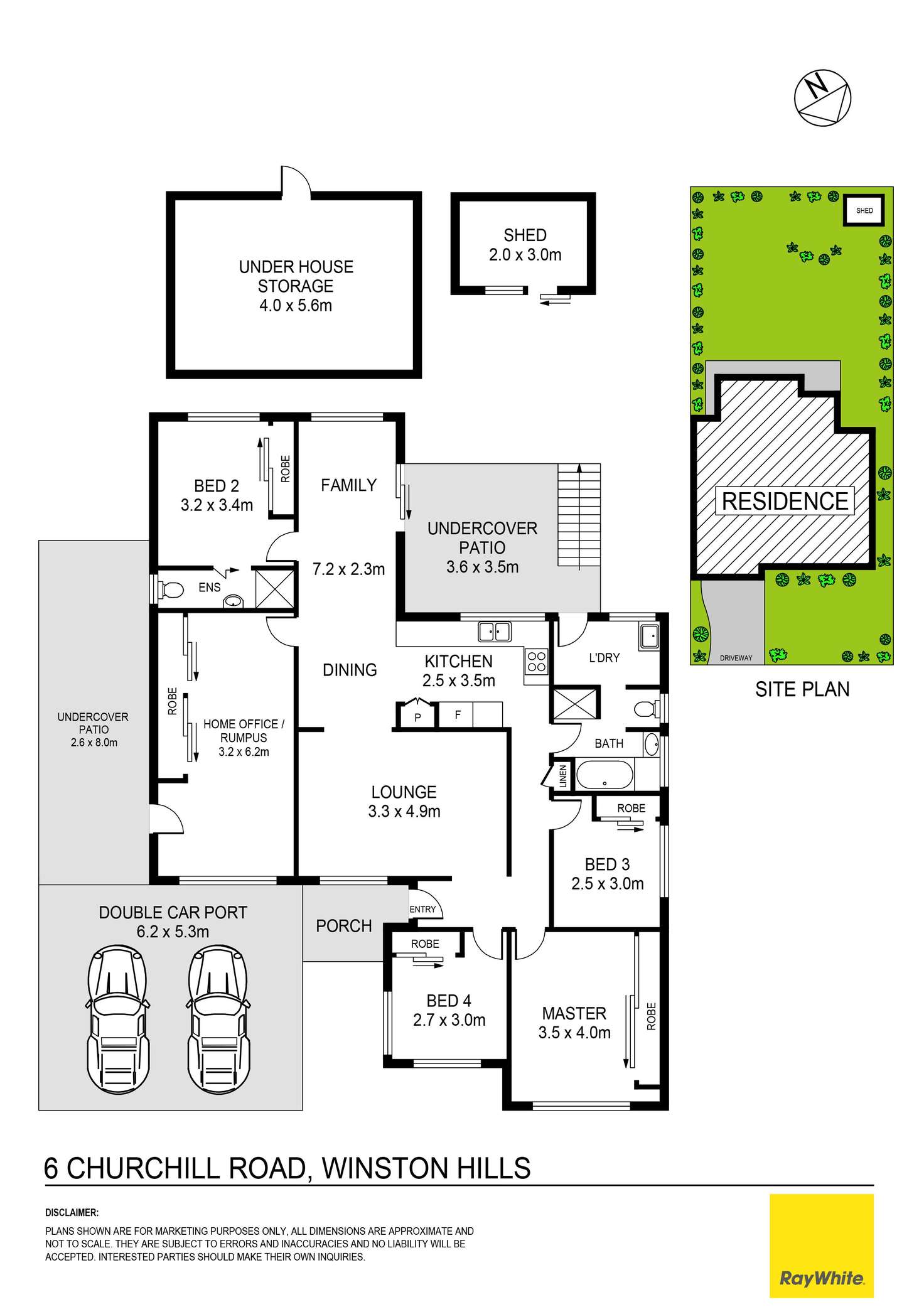 Floorplan of Homely house listing, 6 Churchill Drive, Winston Hills NSW 2153
