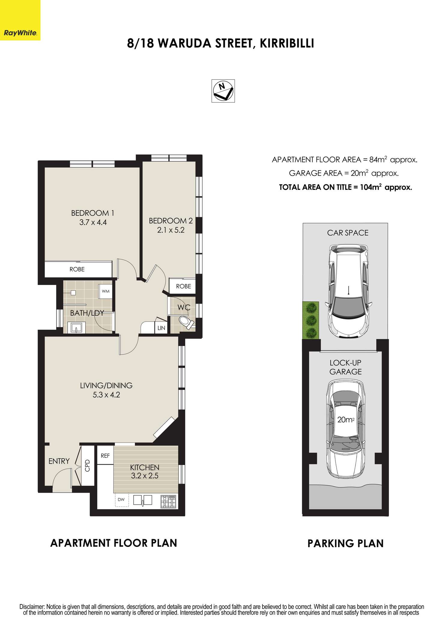 Floorplan of Homely apartment listing, 8/18 Waruda Street, Kirribilli NSW 2061
