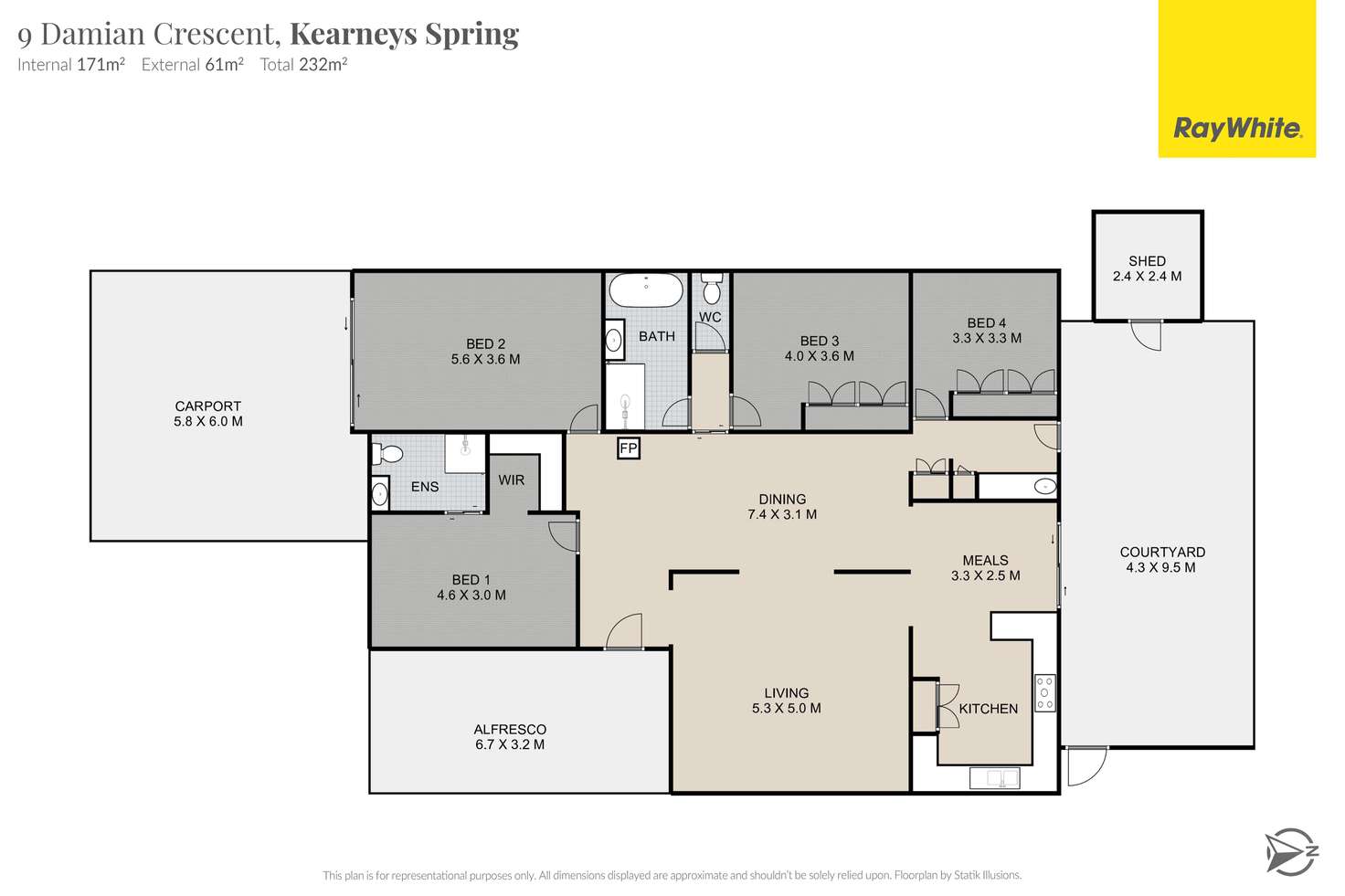 Floorplan of Homely house listing, 9 Damian Crescent, Kearneys Spring QLD 4350